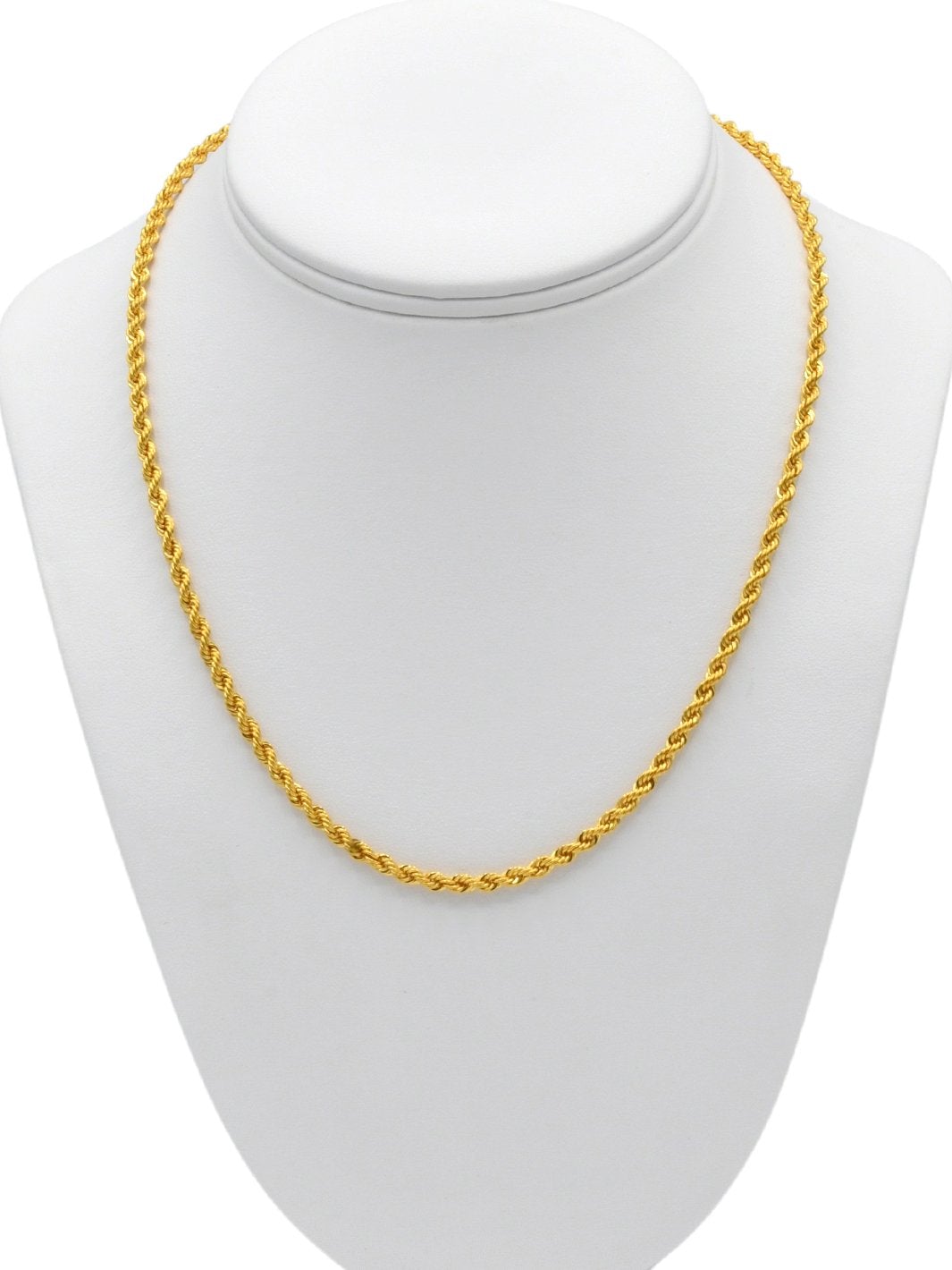 22ct Gold Hollow Rope Chain - 50 cm