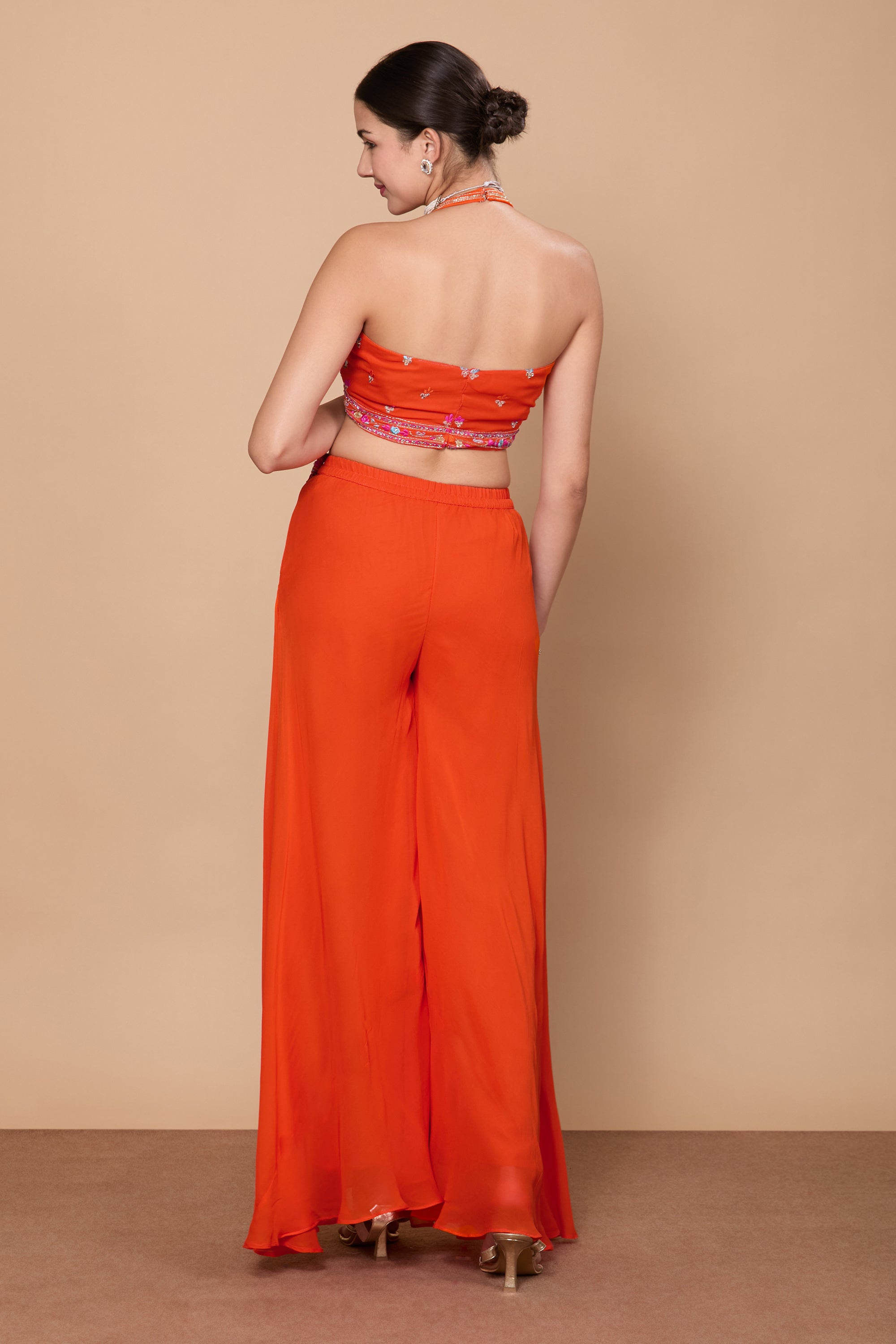 Eshita Crop Top Plazzo With Jacket