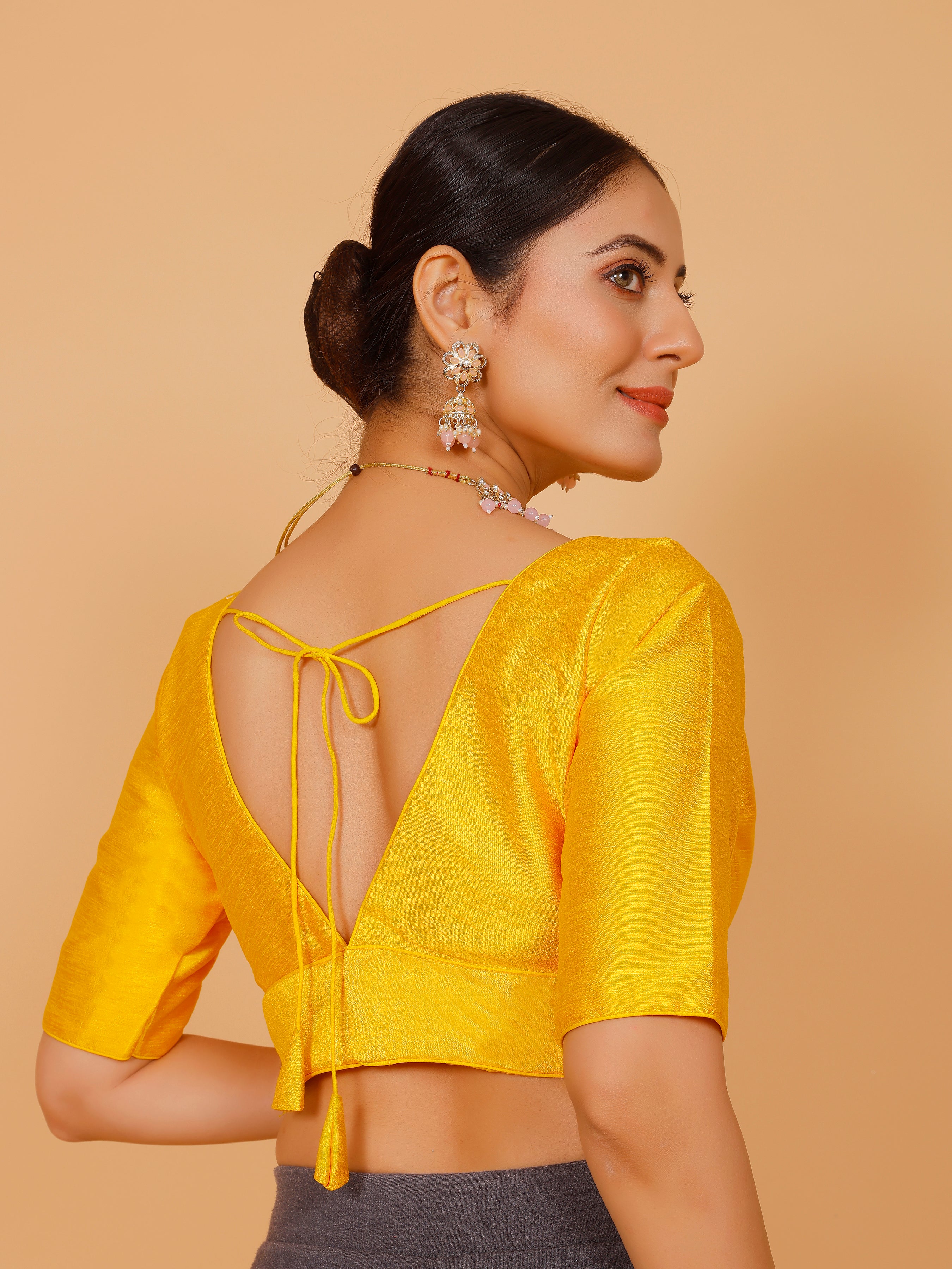 Ladies Silk Plain Blouse