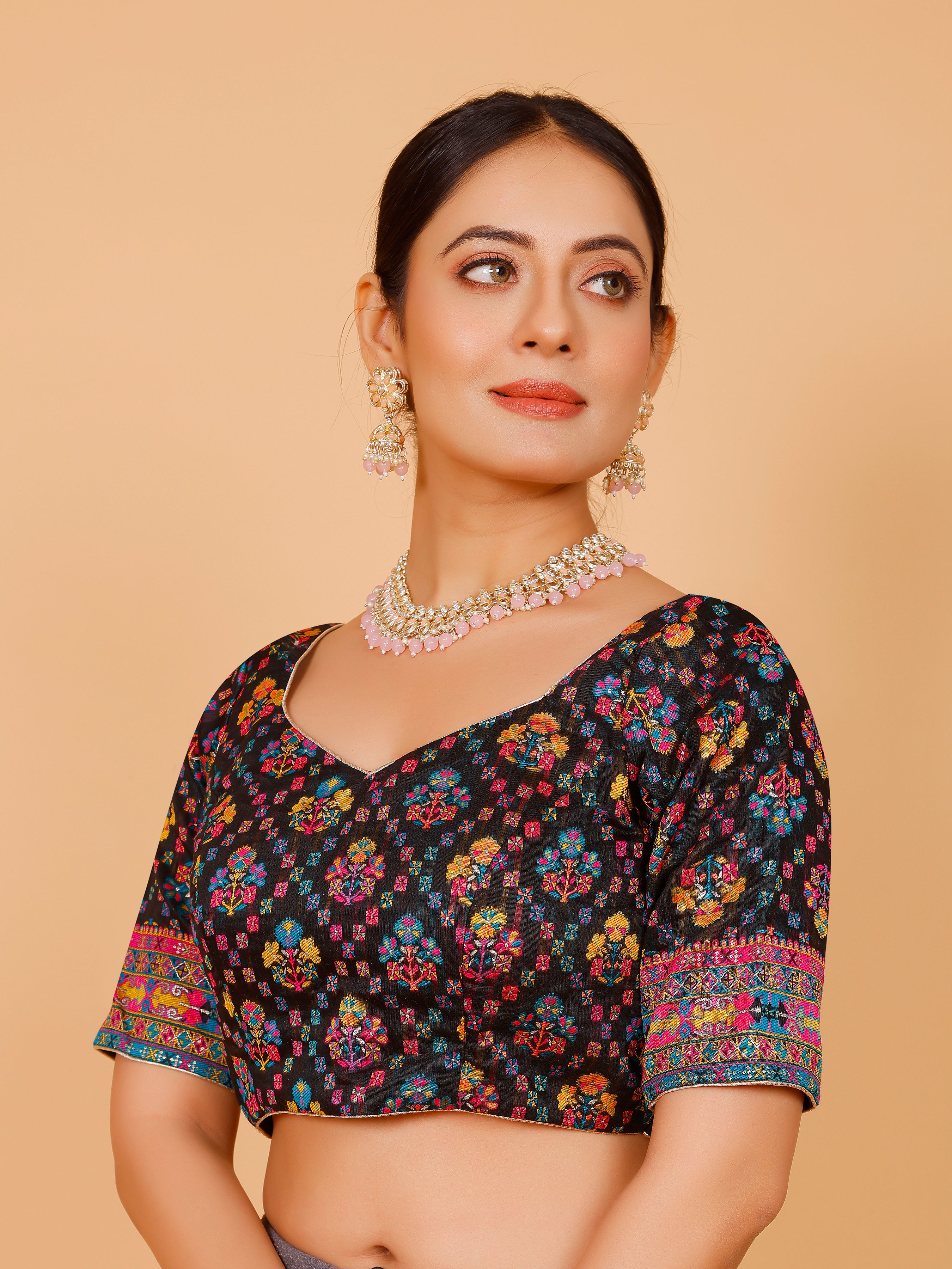 Ladies Silk Printed Blouse