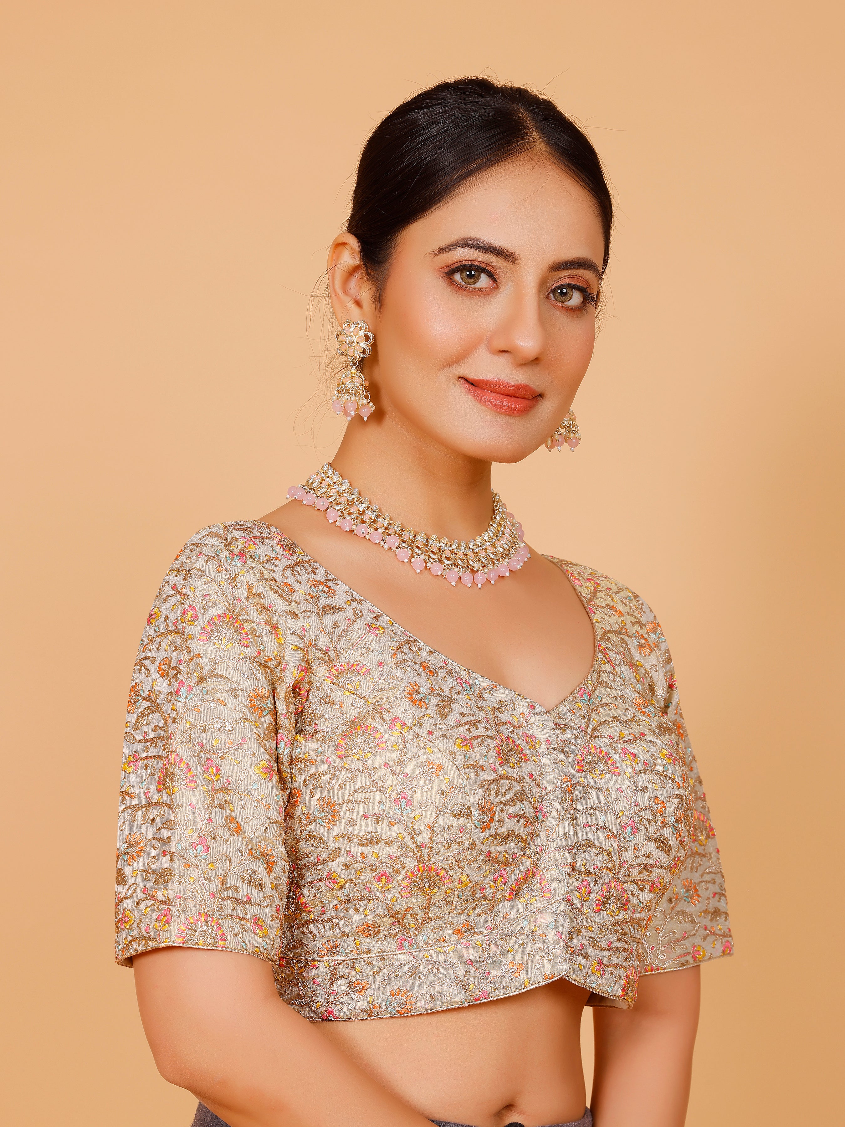 Ladies Silk Plain Blouse