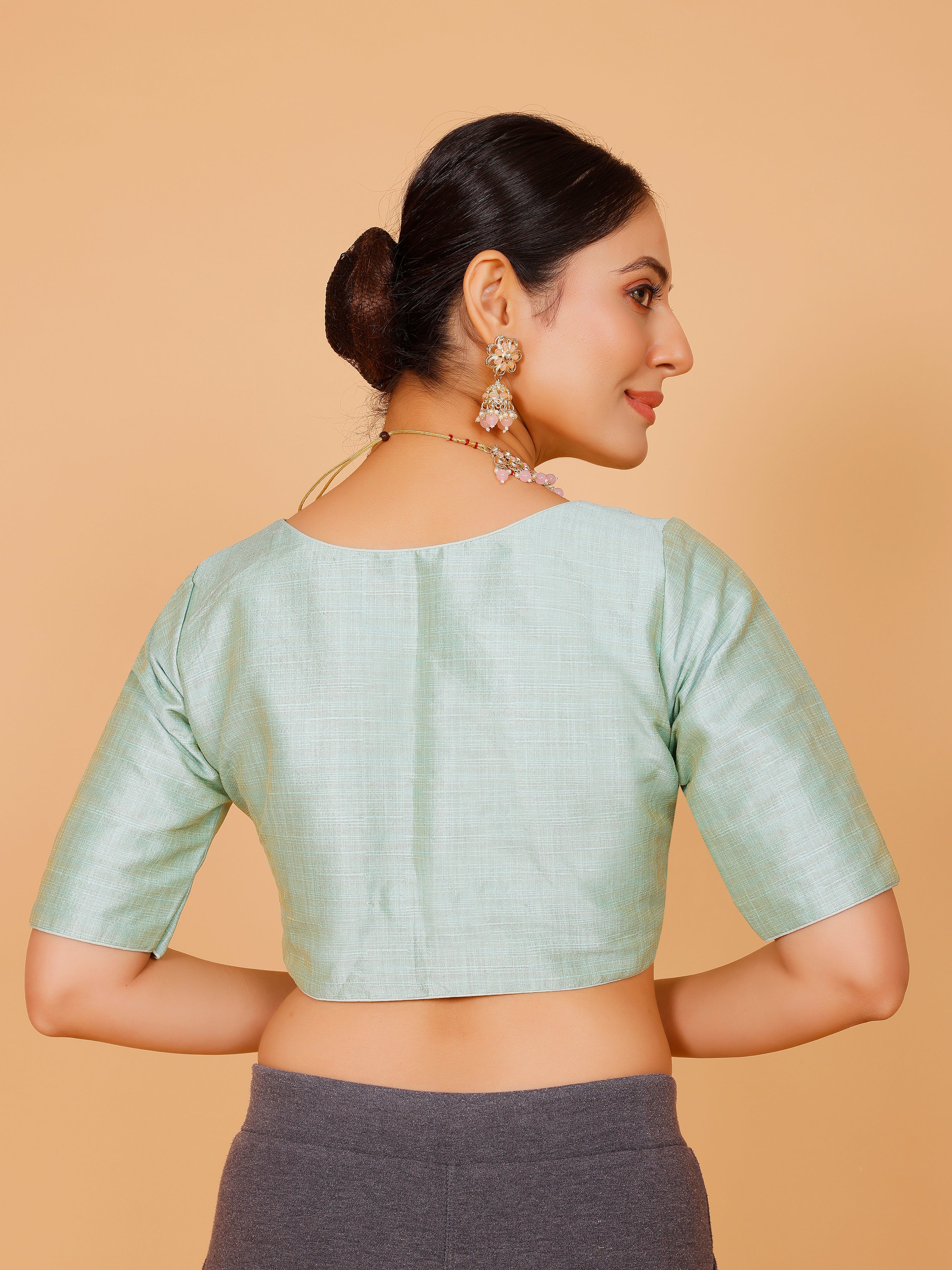 Ladies Silk Plain Blouse
