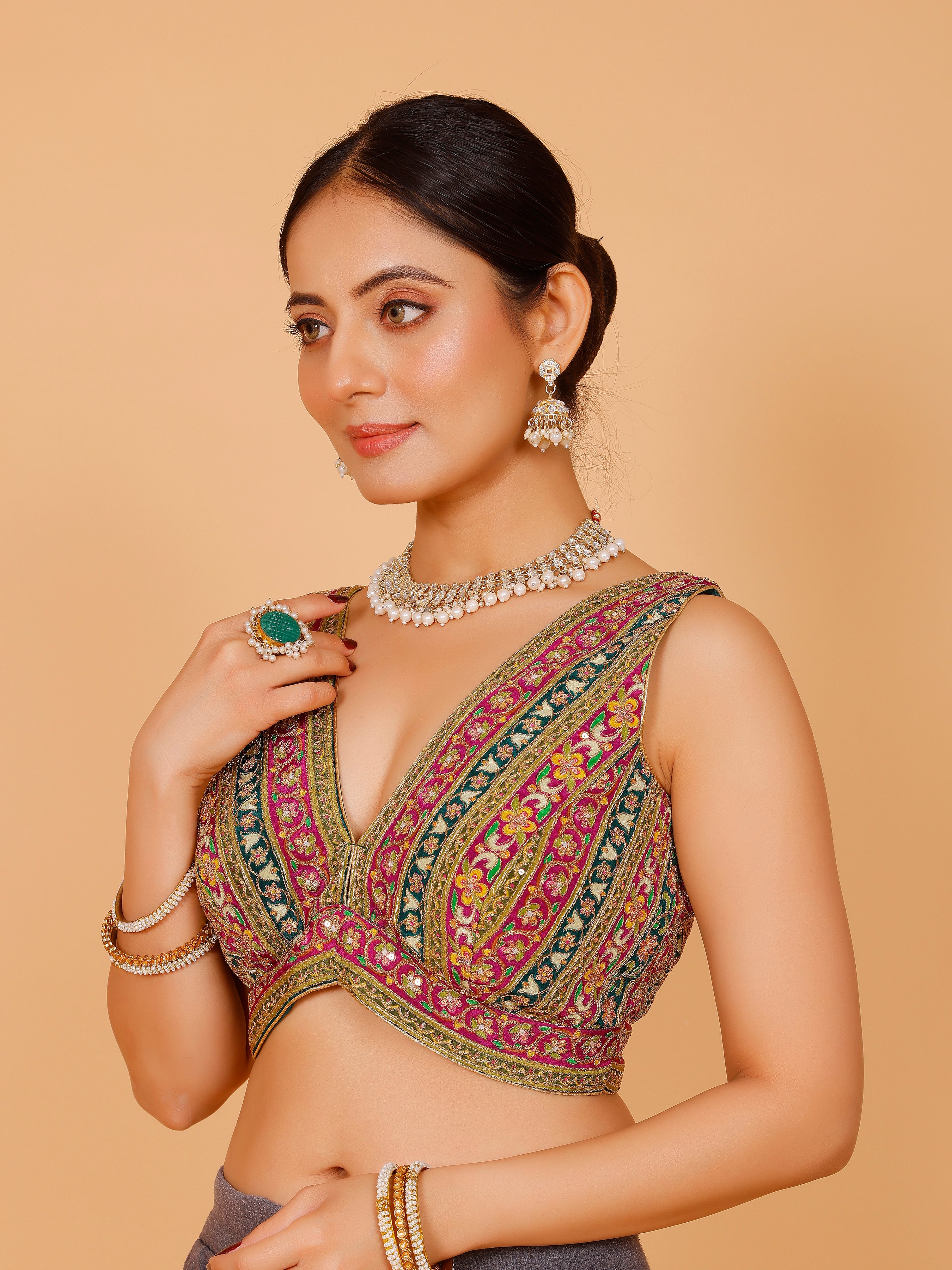 Georgette Zari Work Blouse