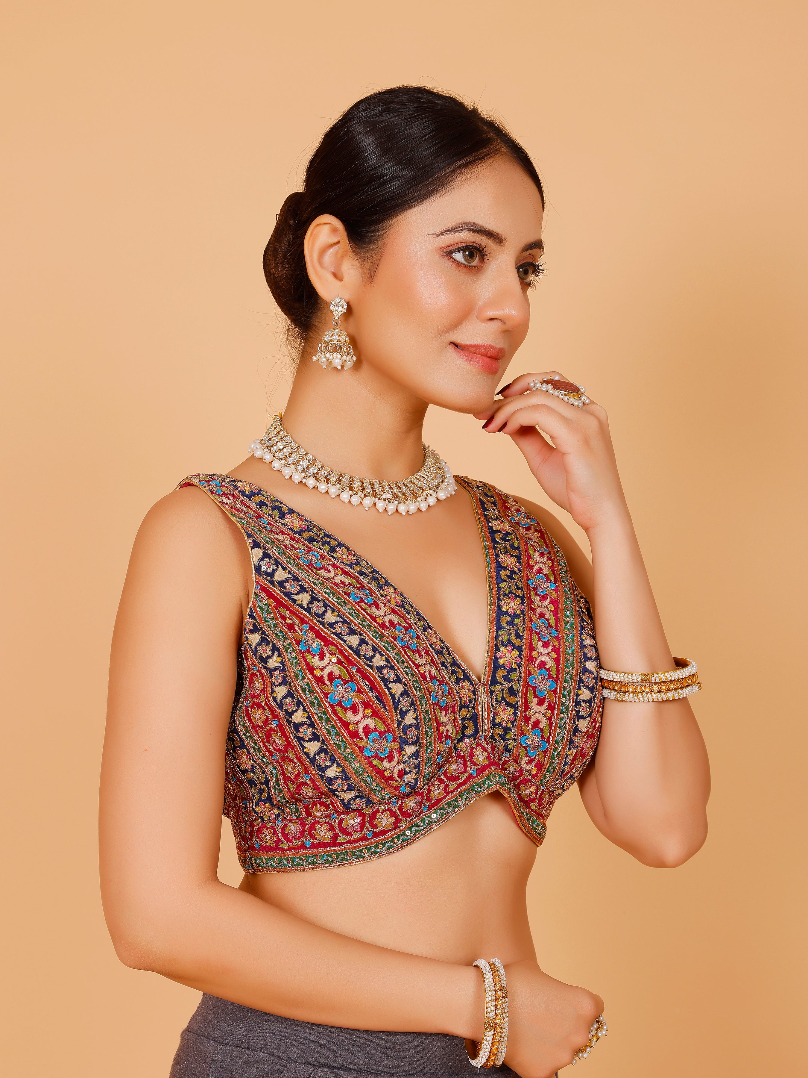 Georgette Zari Work Blouse