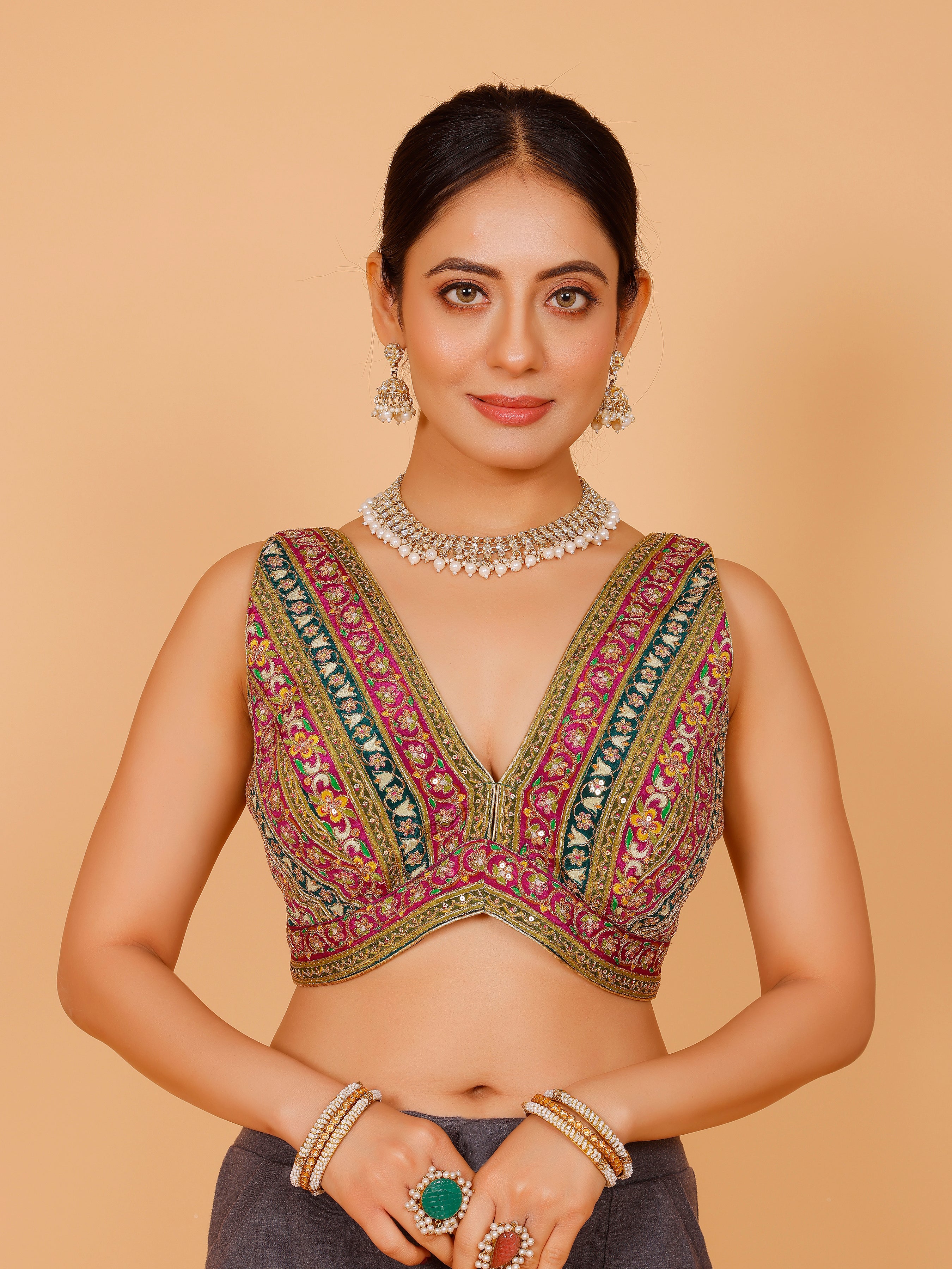Georgette Zari Work Blouse
