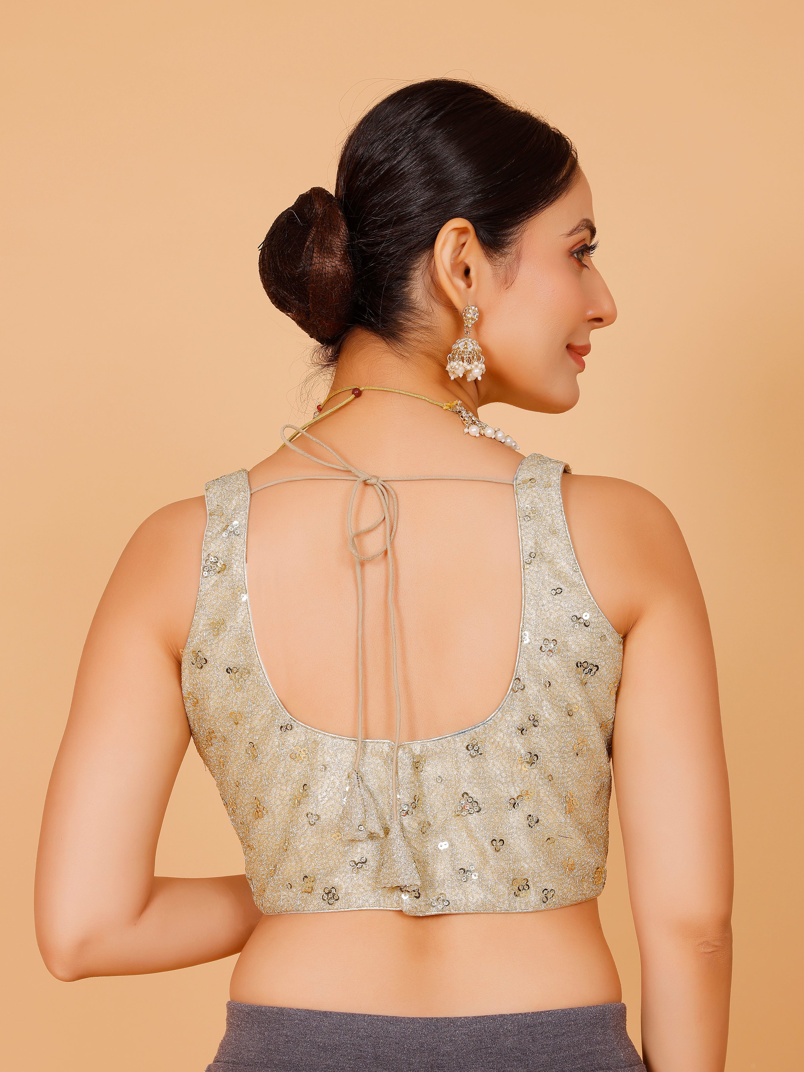Silk Sequin Tiki Work Blouse