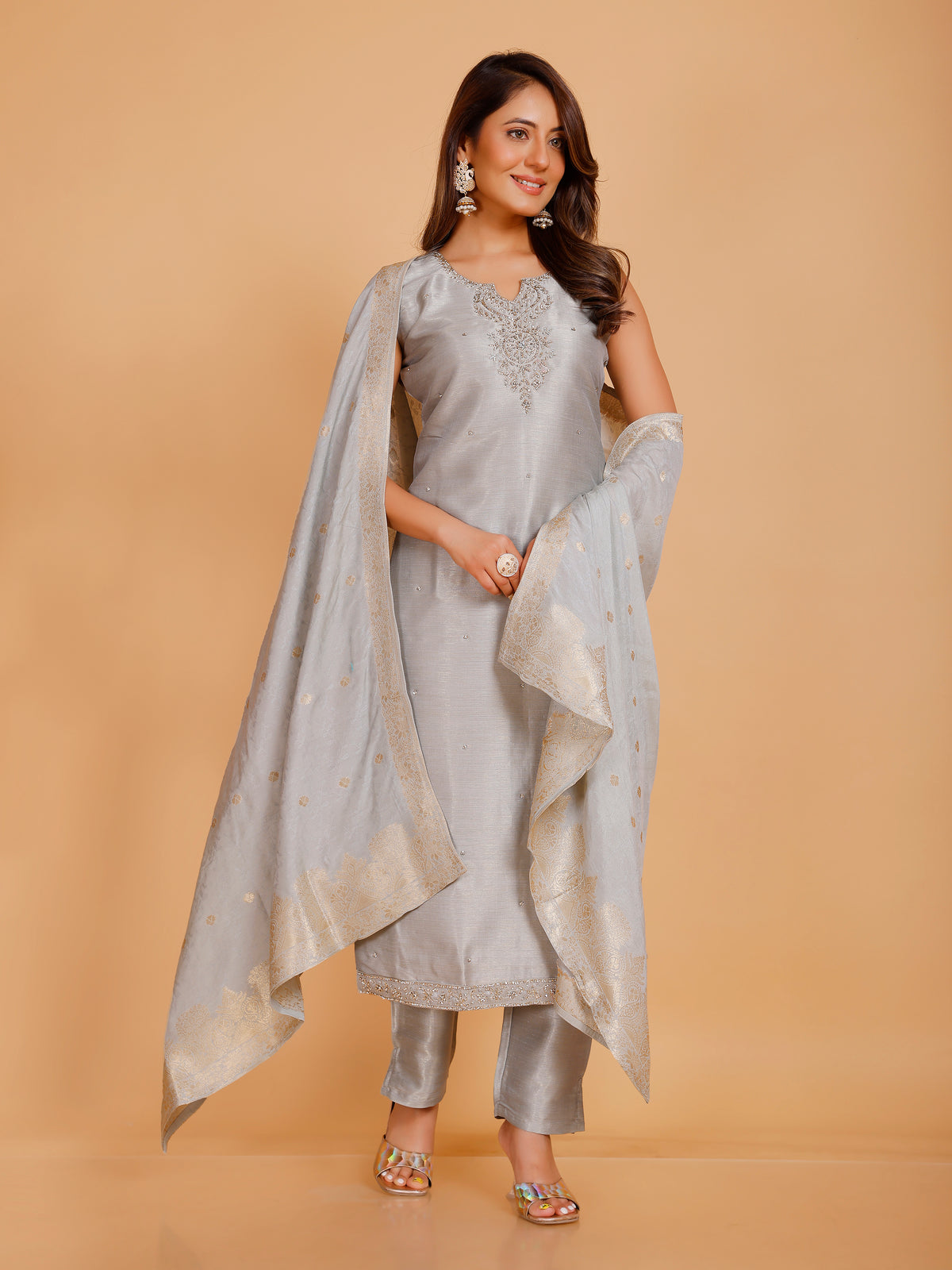 Rashi Silk Straight Kamiz & Pant