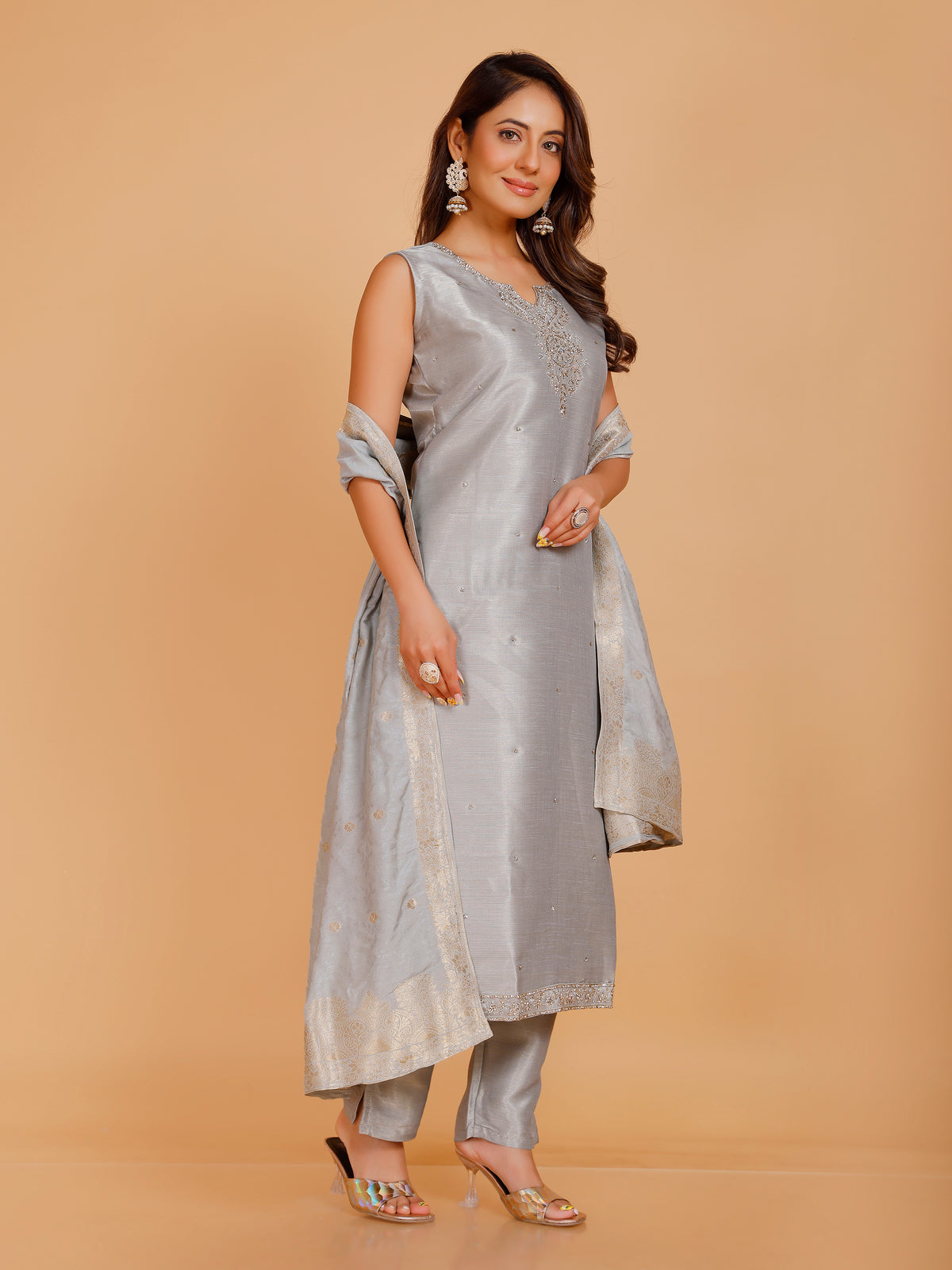 Rashi Silk Straight Kamiz & Pant