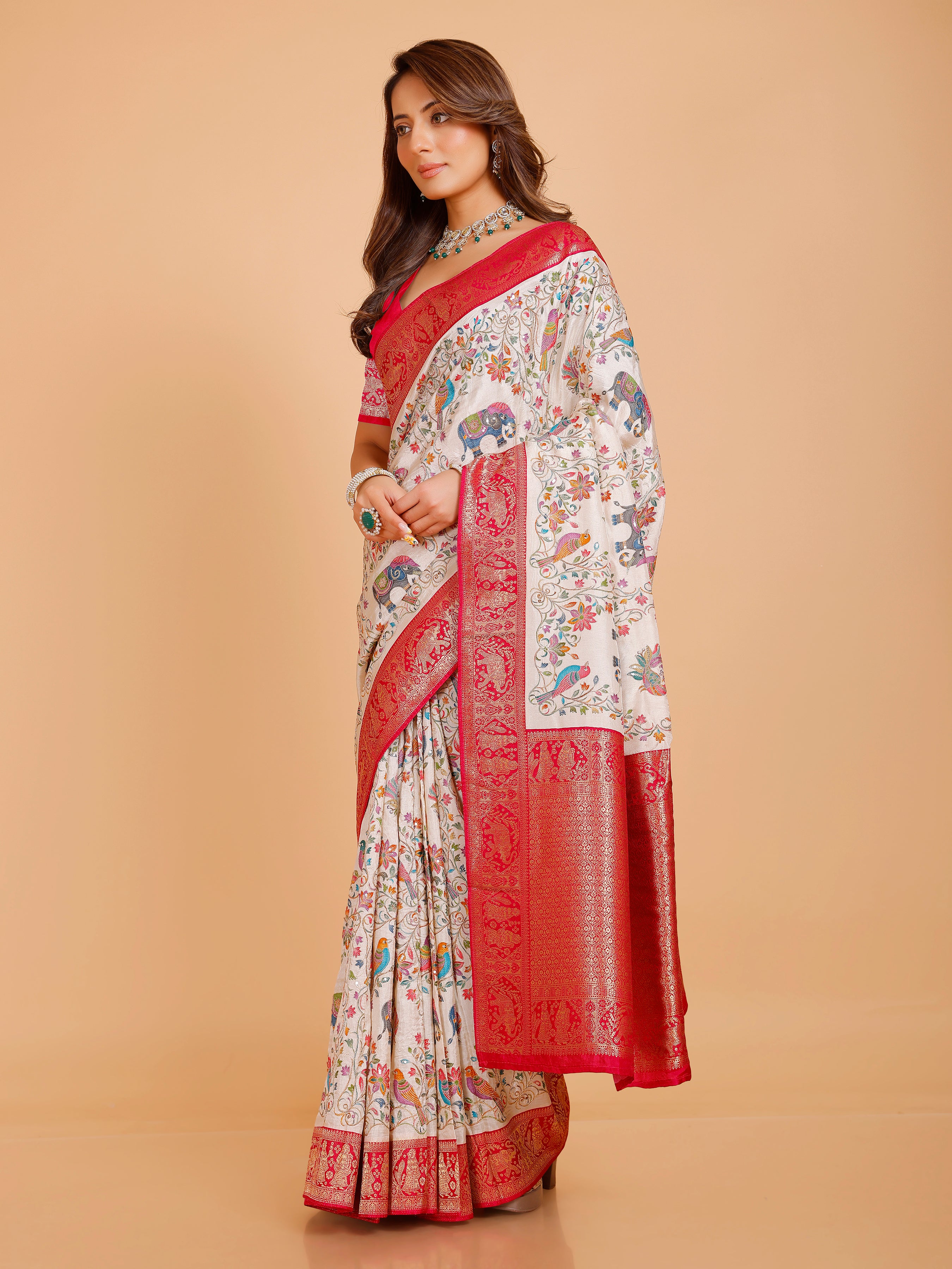 Ramya Silk Embroidered Saree