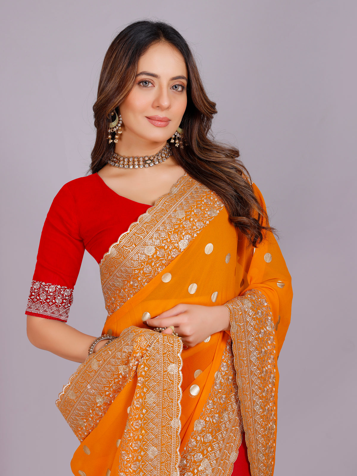 Shalee Georgette Embroidery Saree