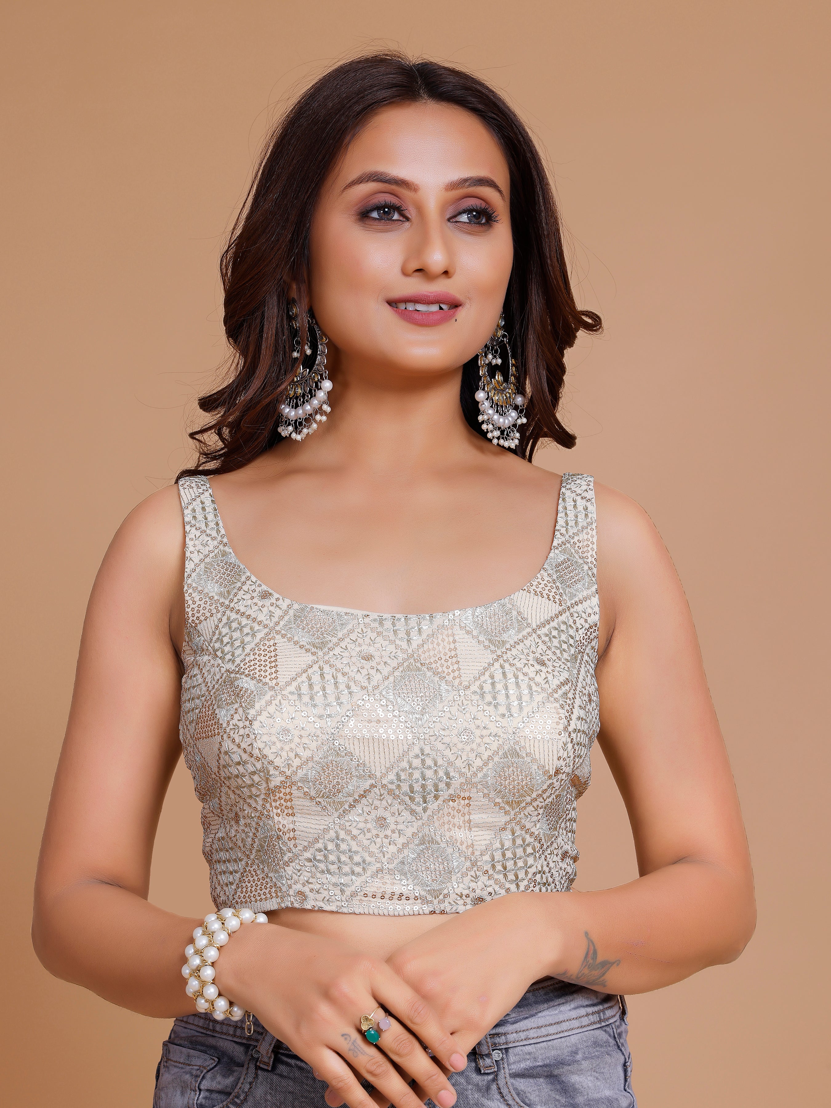Georgette Embroidered Tiki Work Blouse