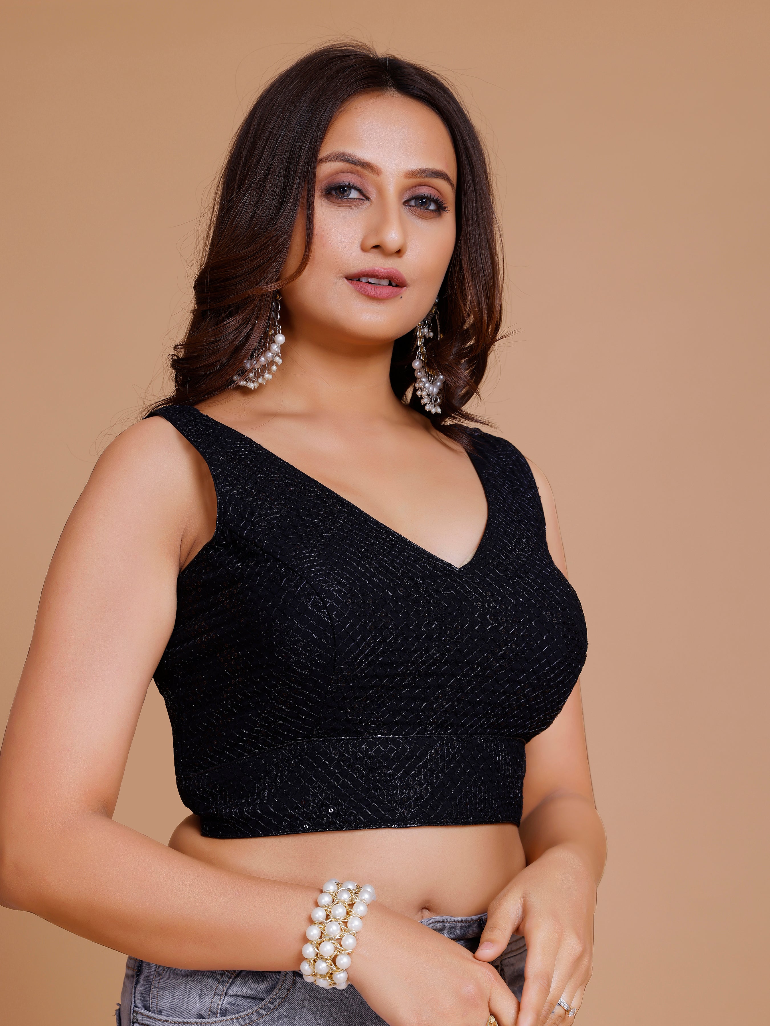 Georgette Sequence Work Blouse