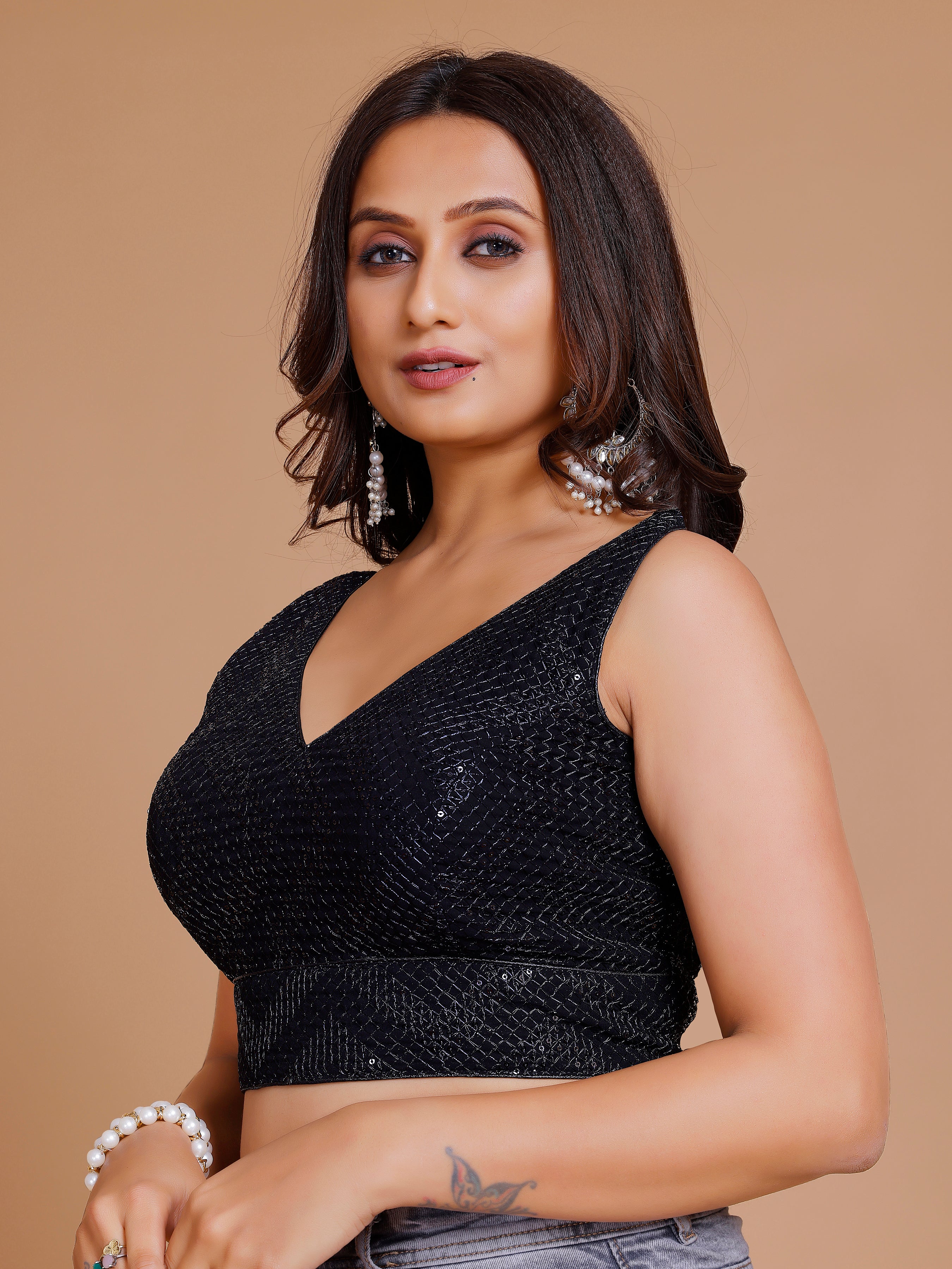Georgette Sequence Work Blouse