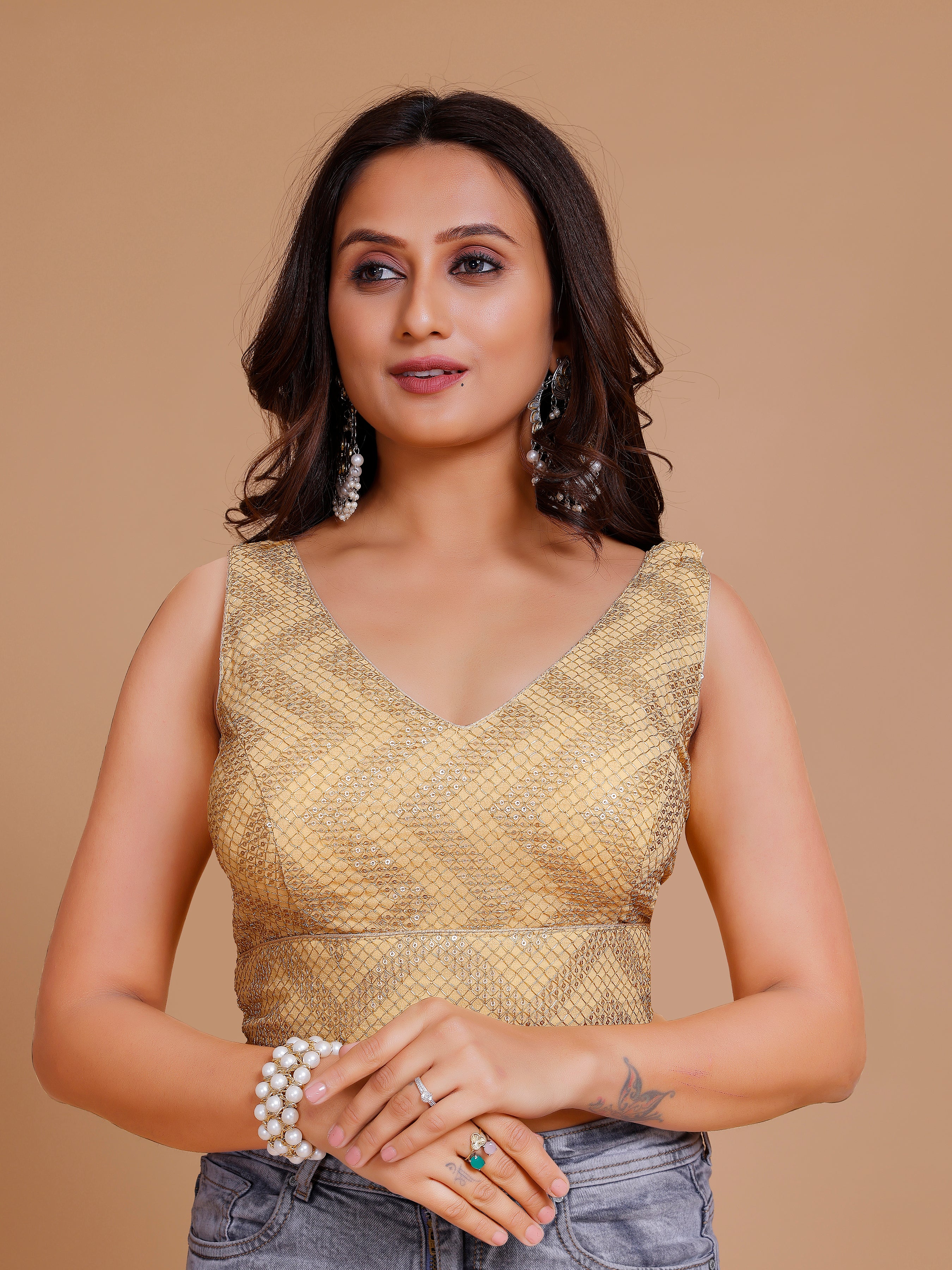 Georgette Sequence Work Blouse