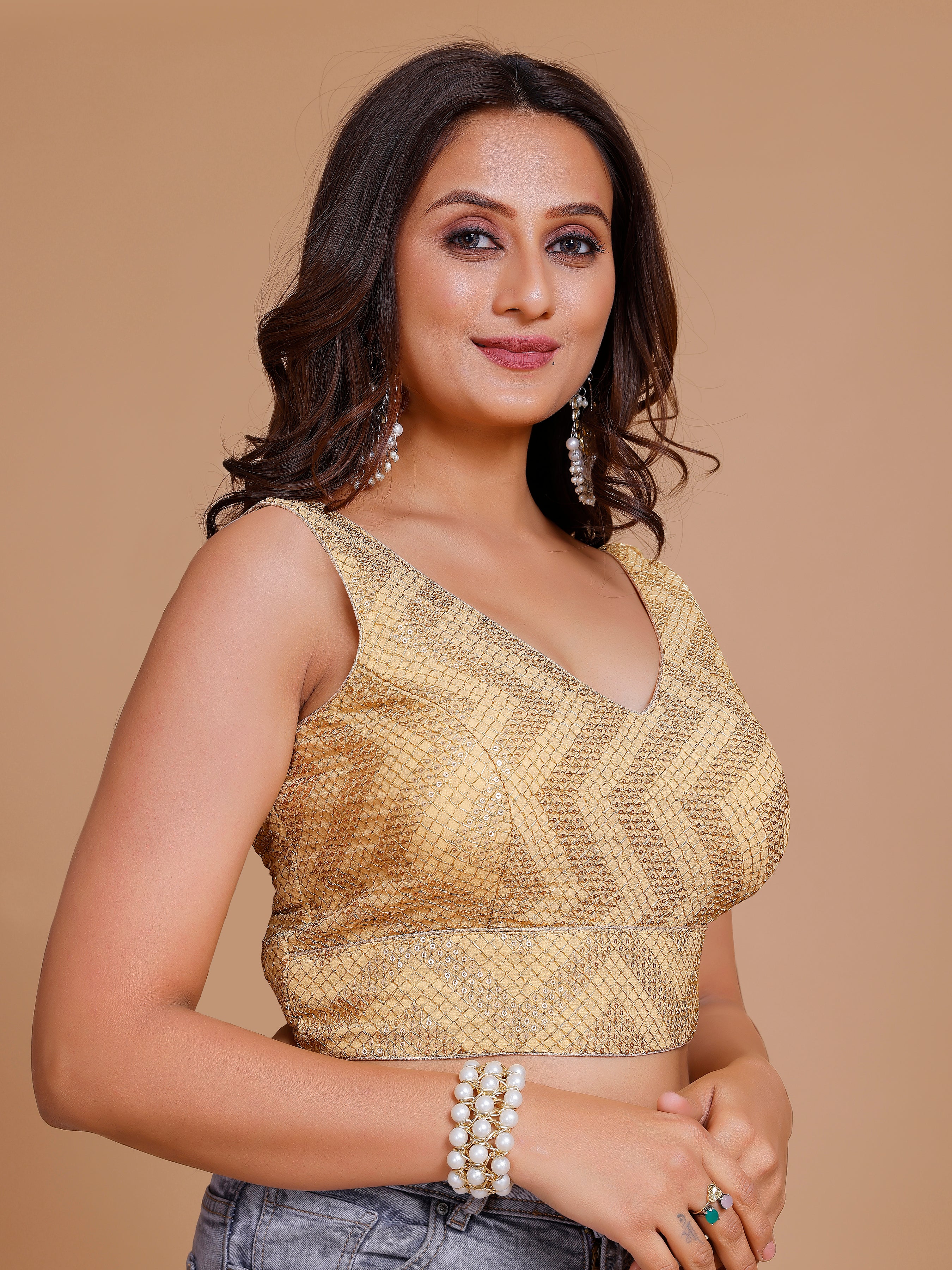 Georgette Sequence Work Blouse