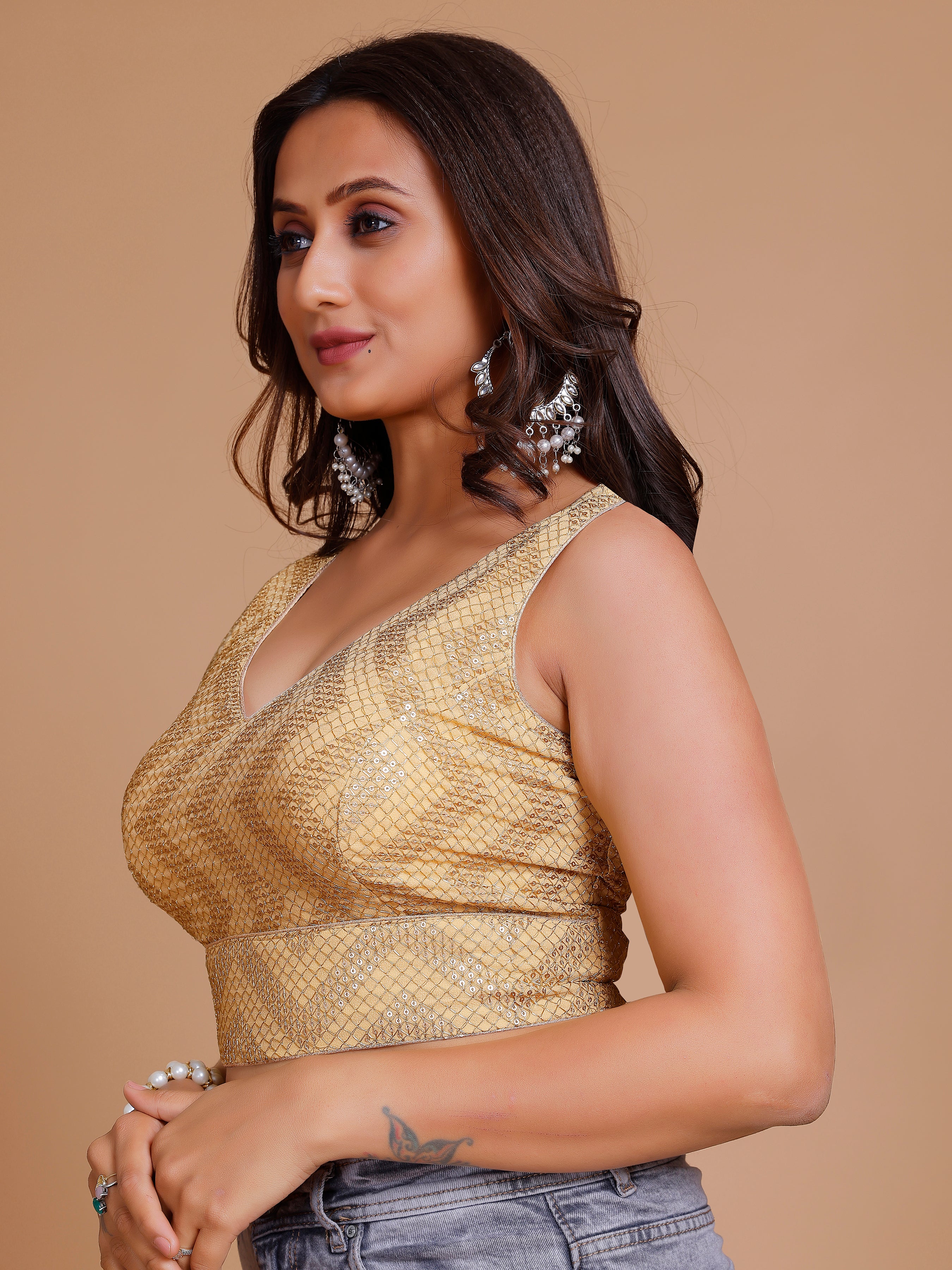 Georgette Sequence Work Blouse