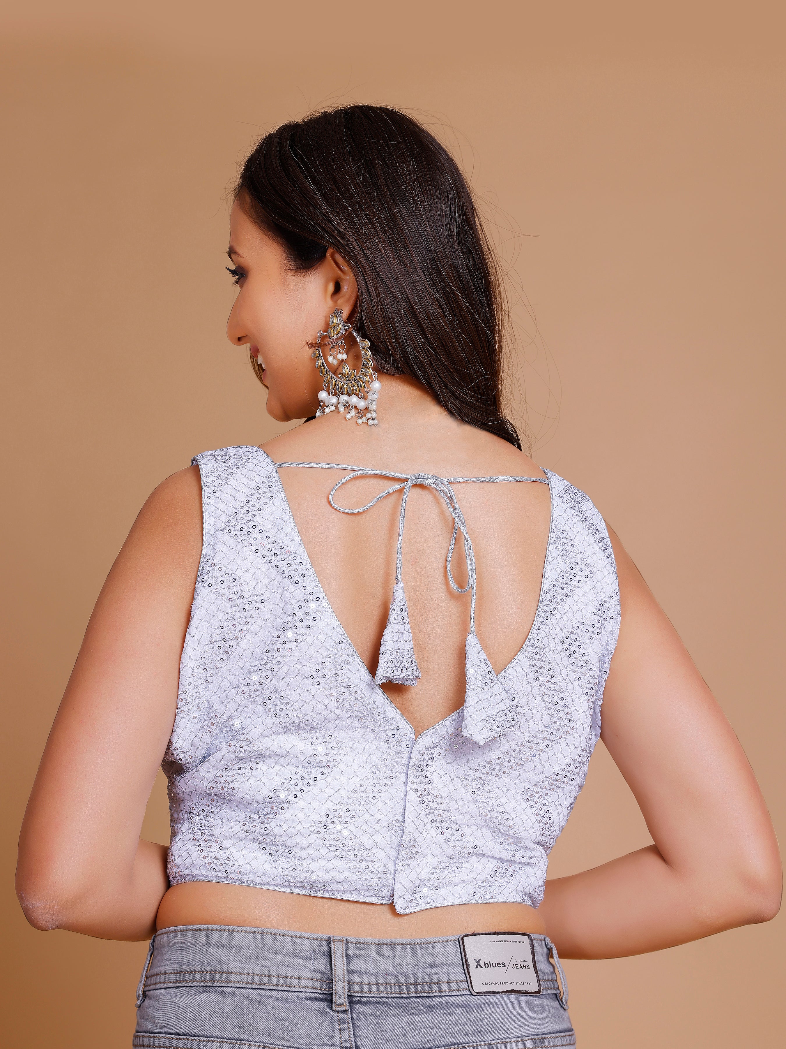 Georgette Sequence Work Blouse