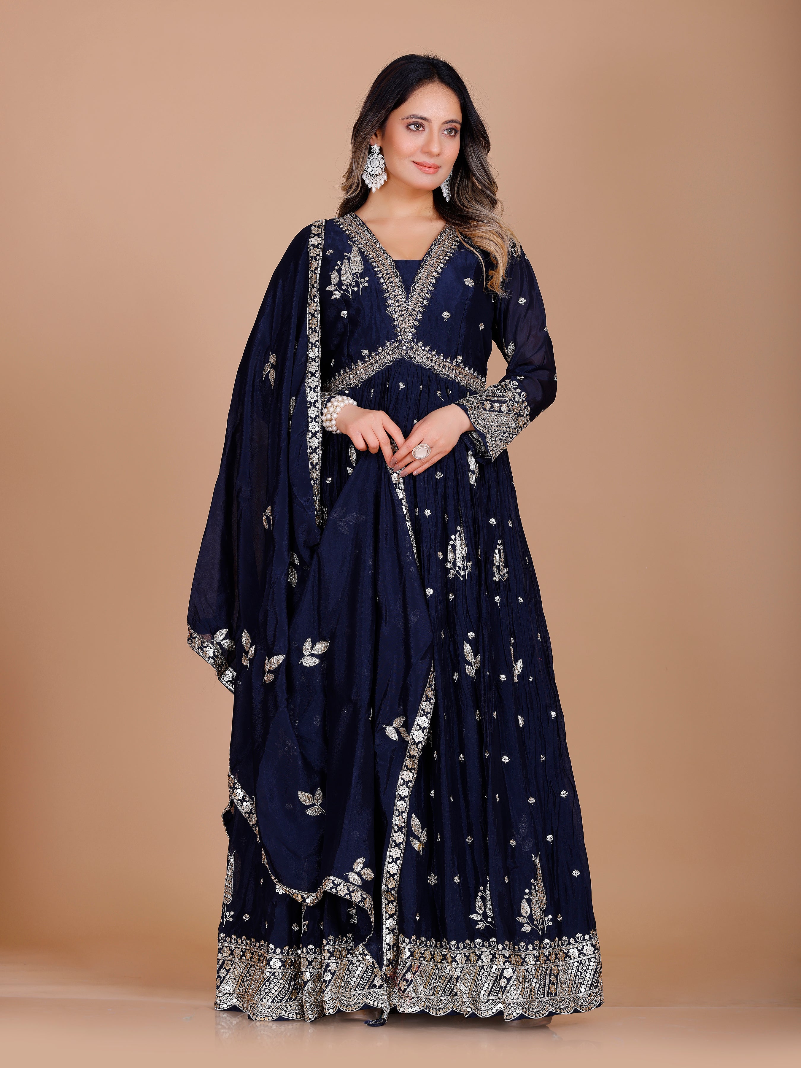 Zarina Gown With Dupatta