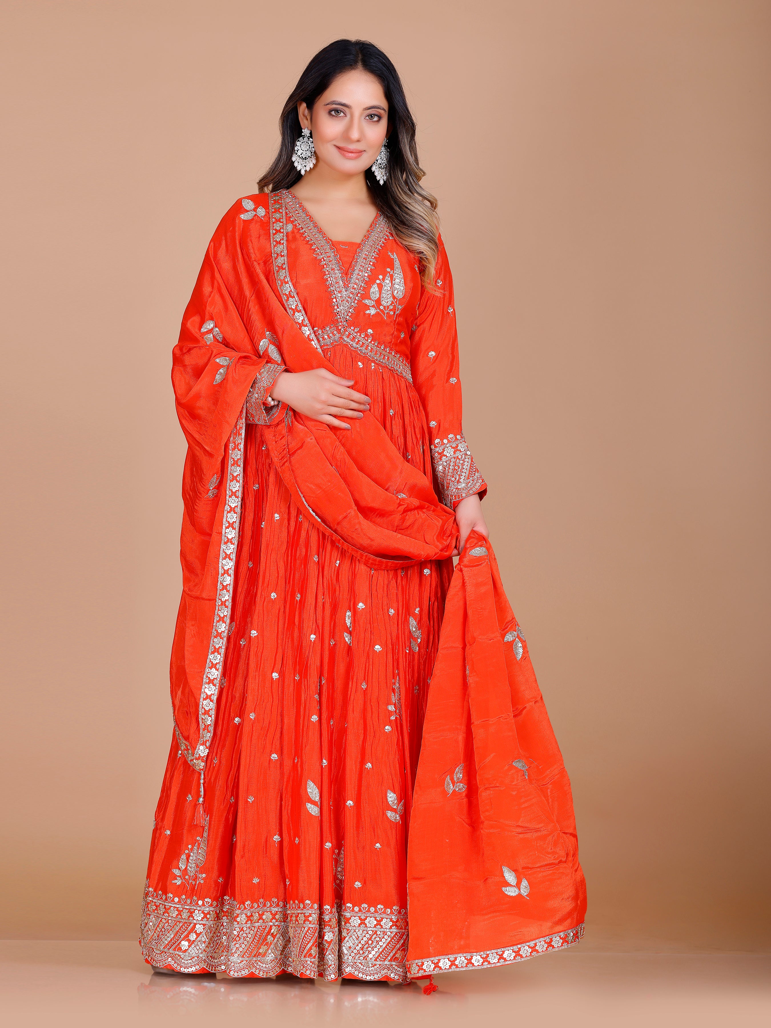 Zarina Gown With Dupatta