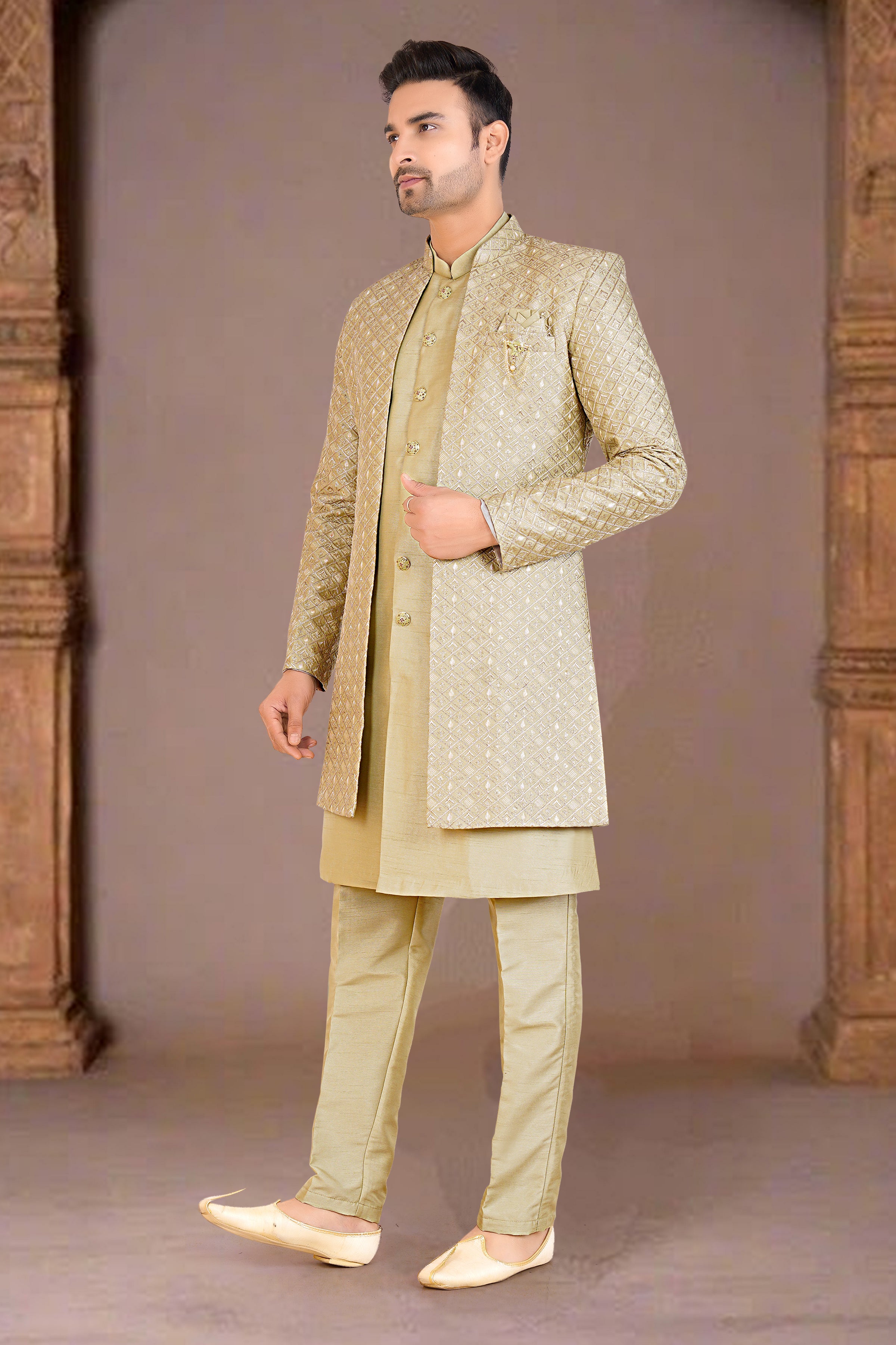 Mens Kurta Set With Jacket