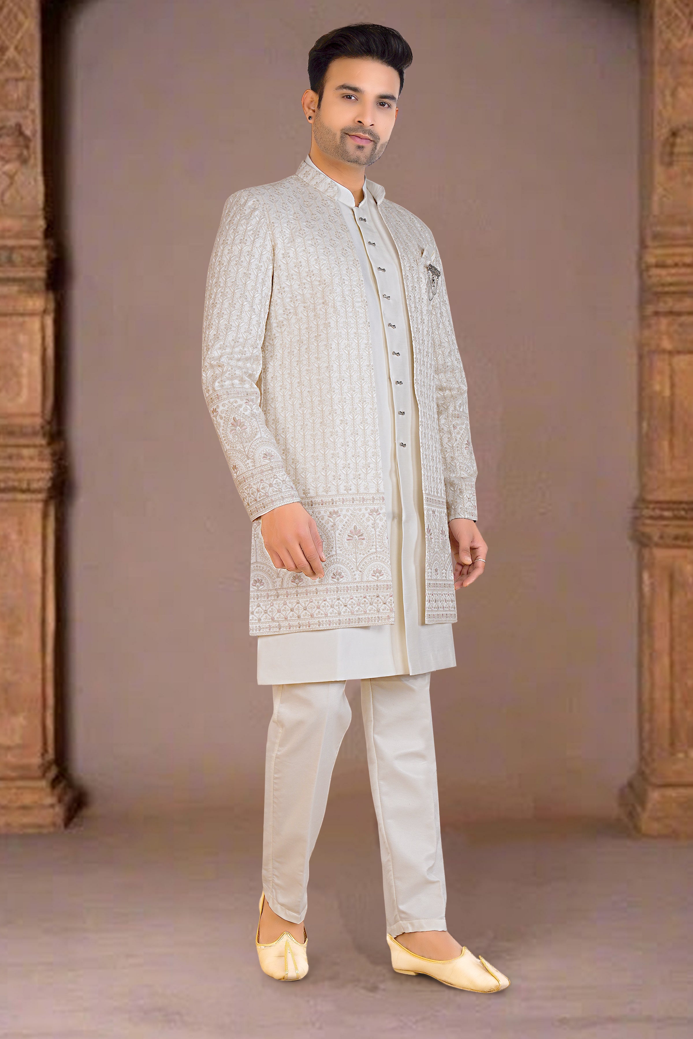 Mens Kurta Set With Jacket