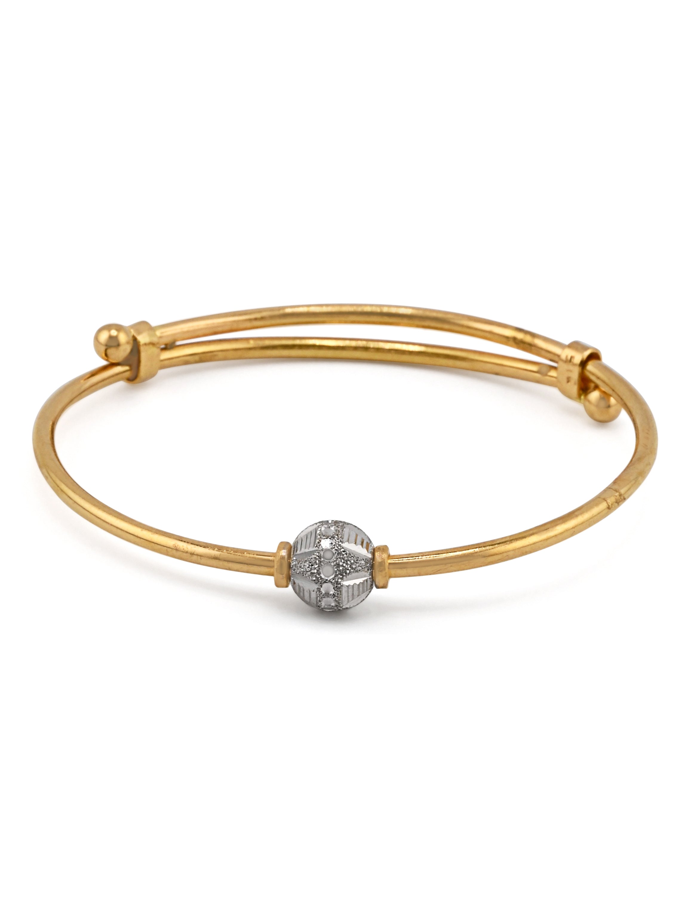 22ct Gold Two Tone Adjustable Pair Baby Bangle