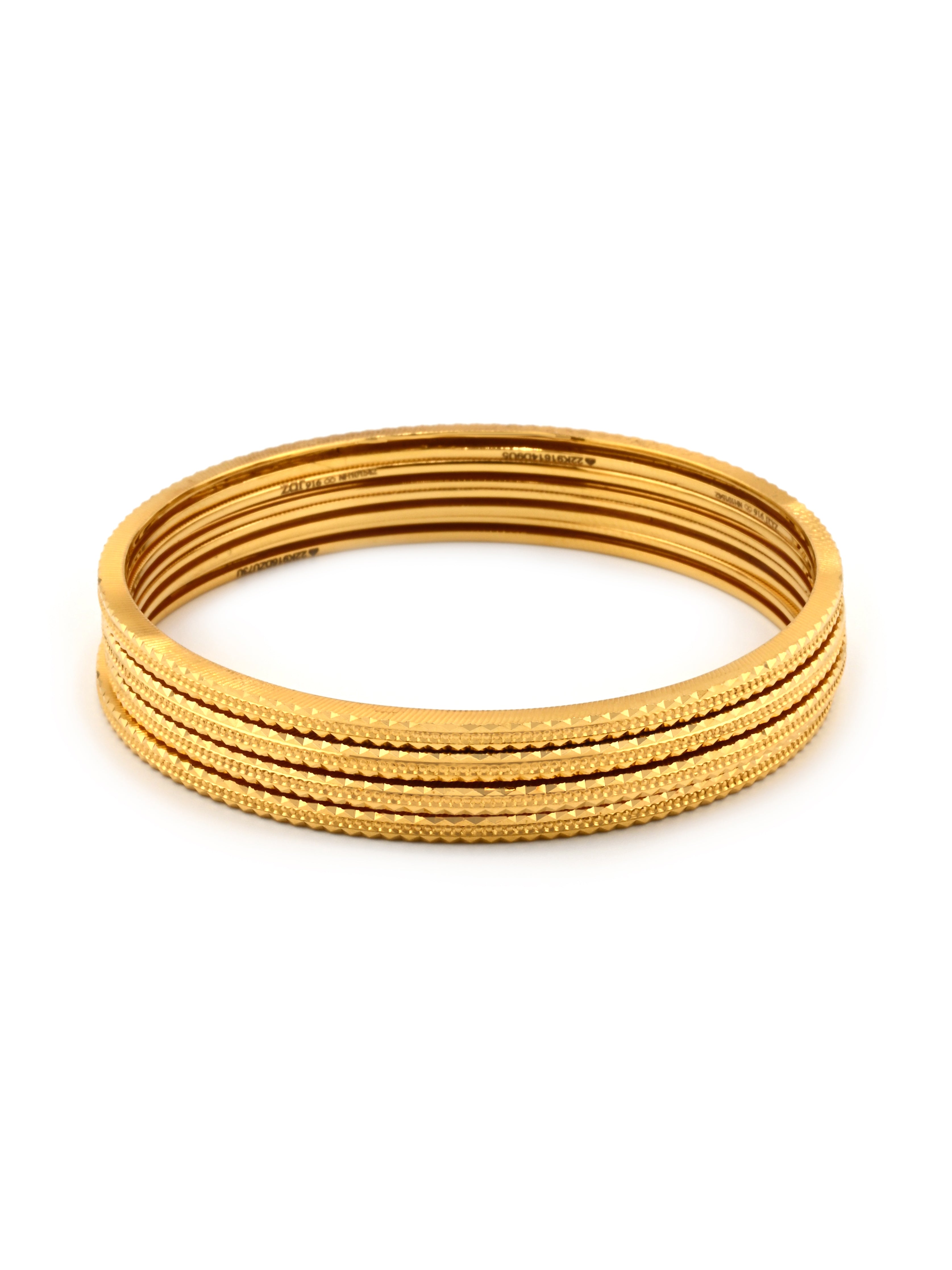 Elegant 22ct Gold 4-Piece Bangle Set