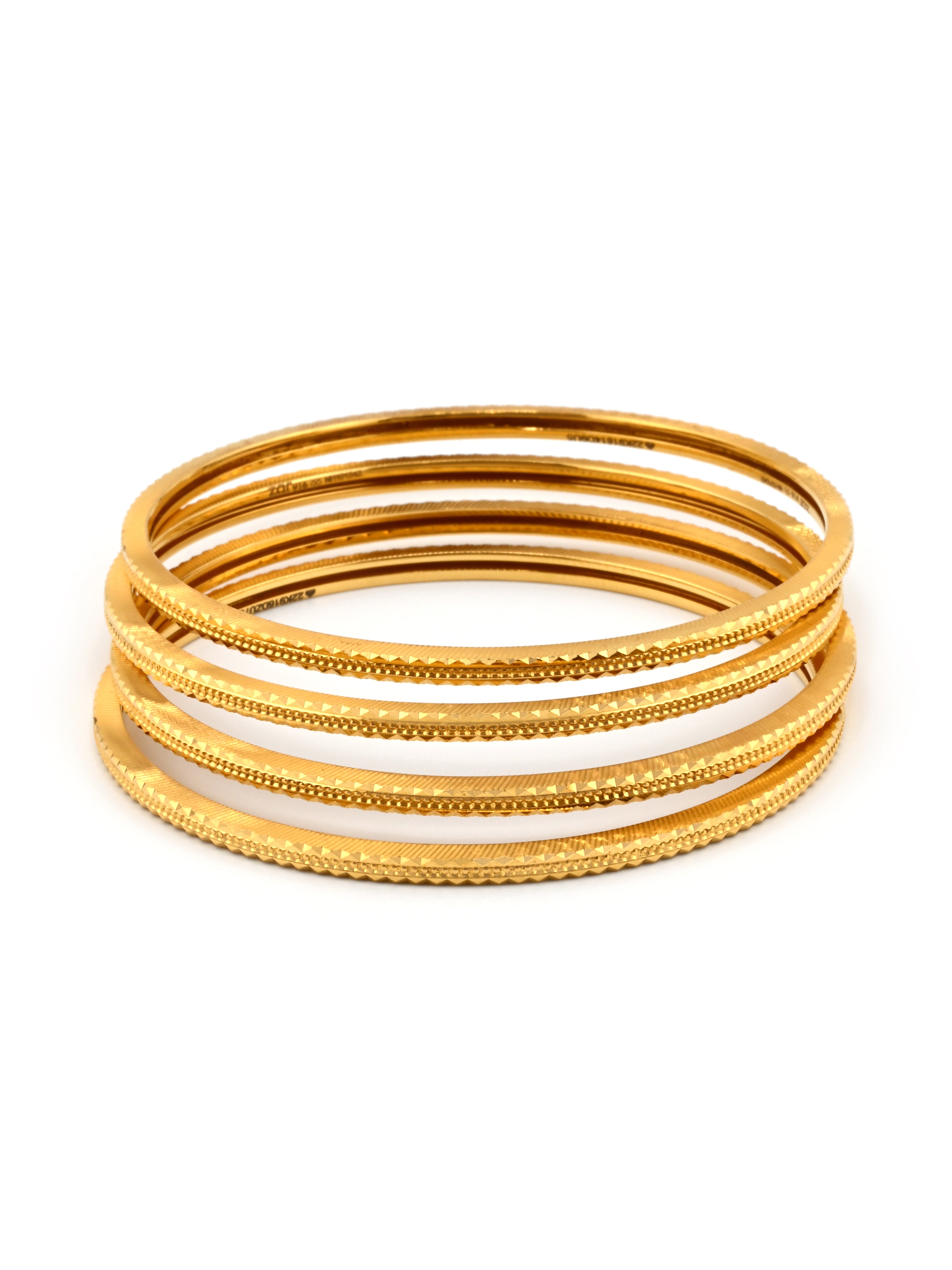 Elegant 22ct Gold 4-Piece Bangle Set