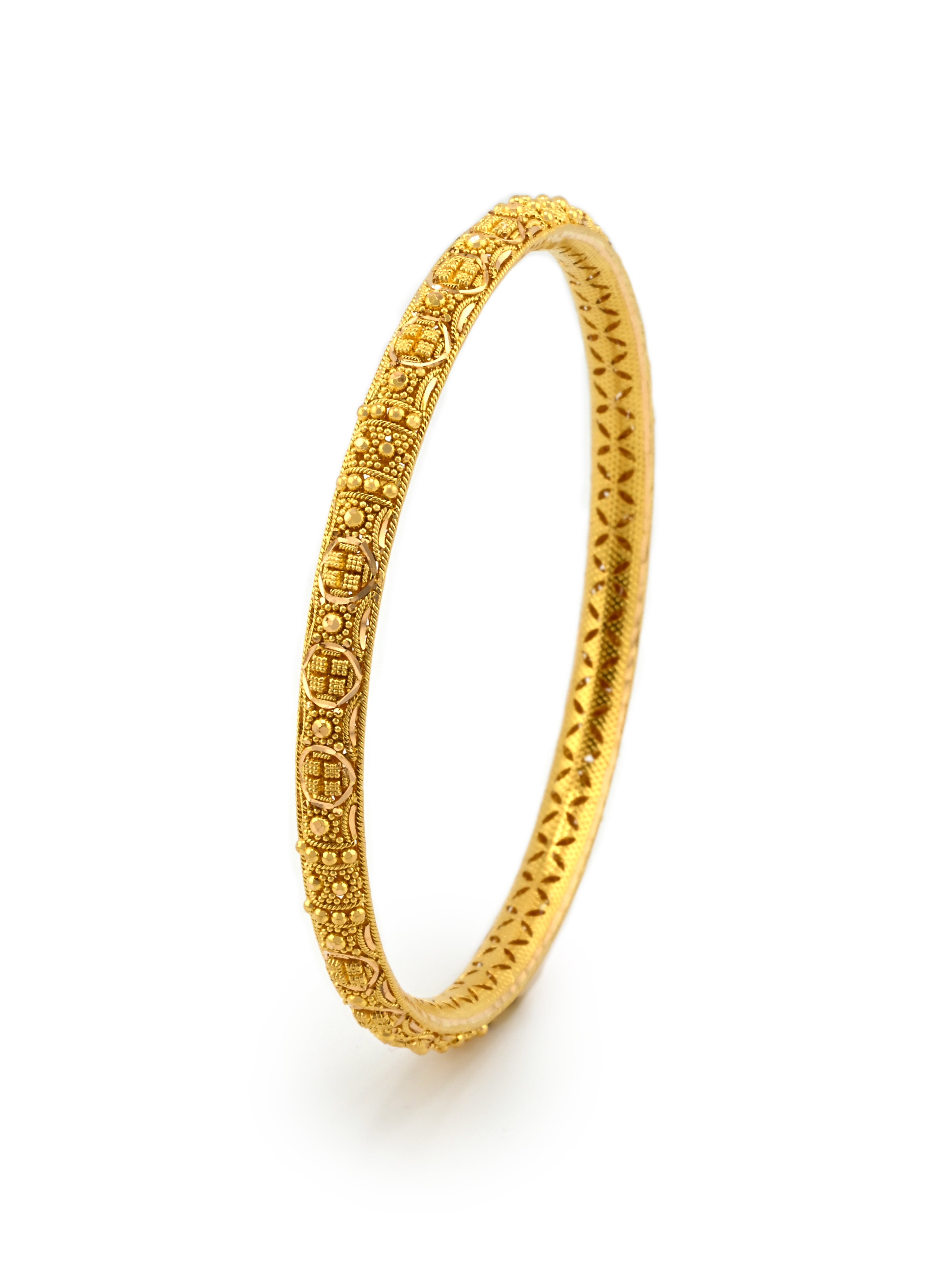 Traditional 22ct Gold Filigree Pair Bangles