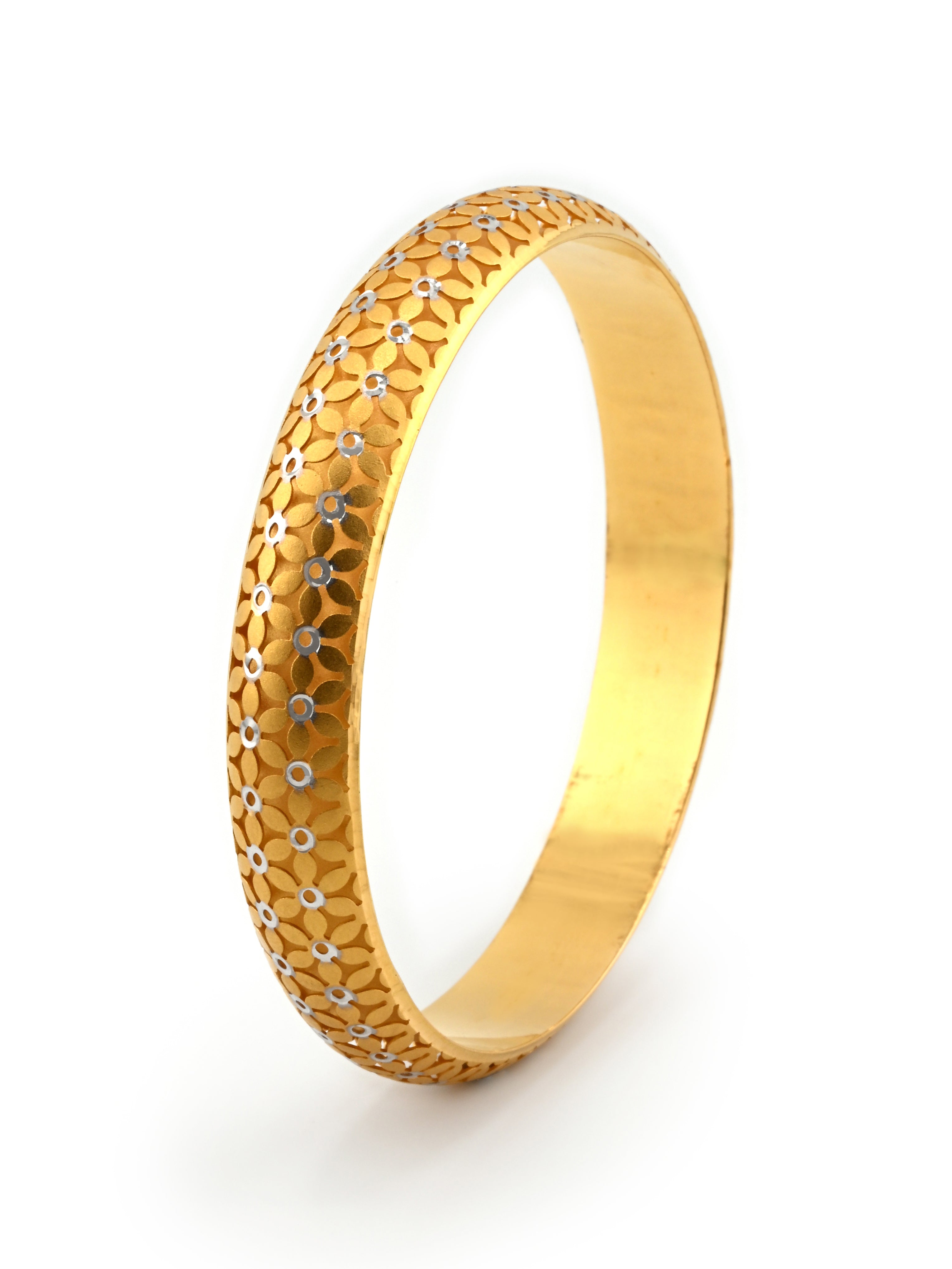 Premium 22ct Gold Two-Tone Pair Bangle