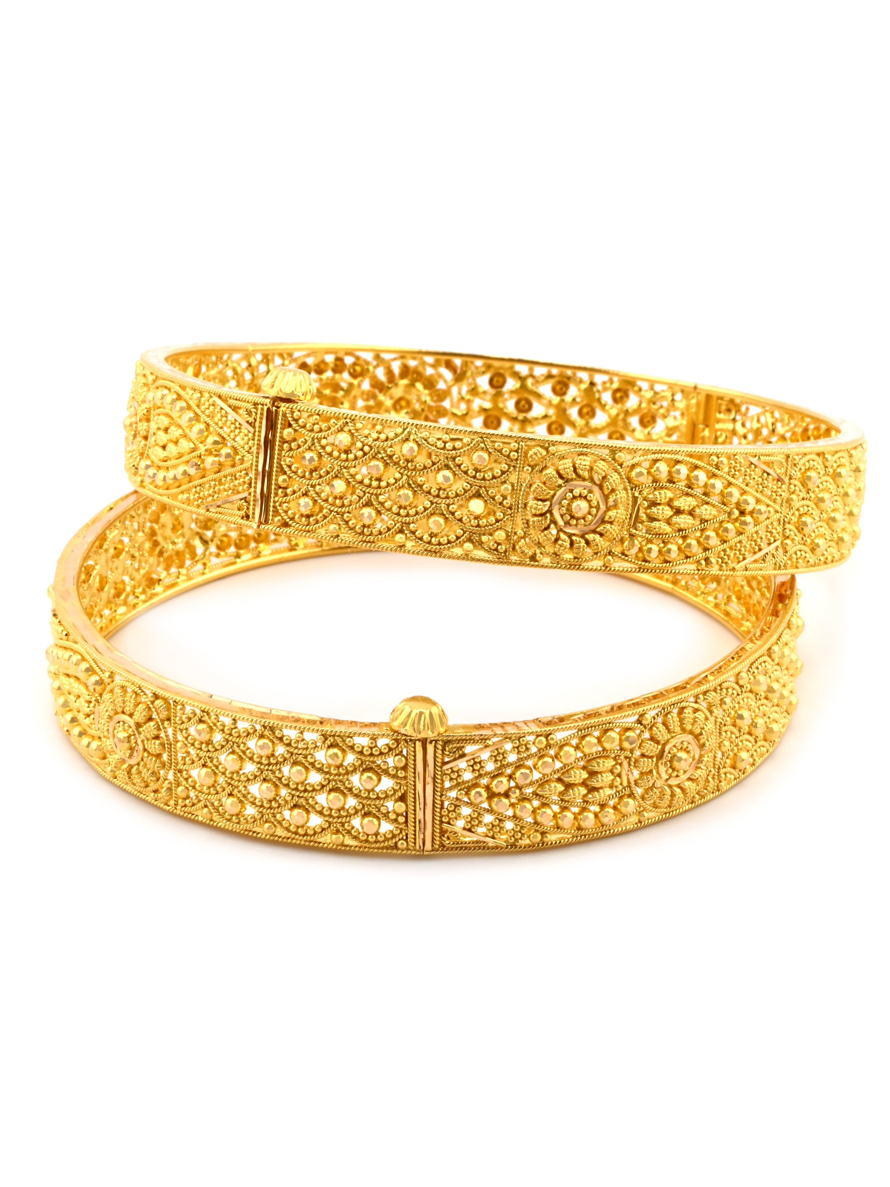 Handcrafted 22ct Gold Screw Patta Pair Bangles
