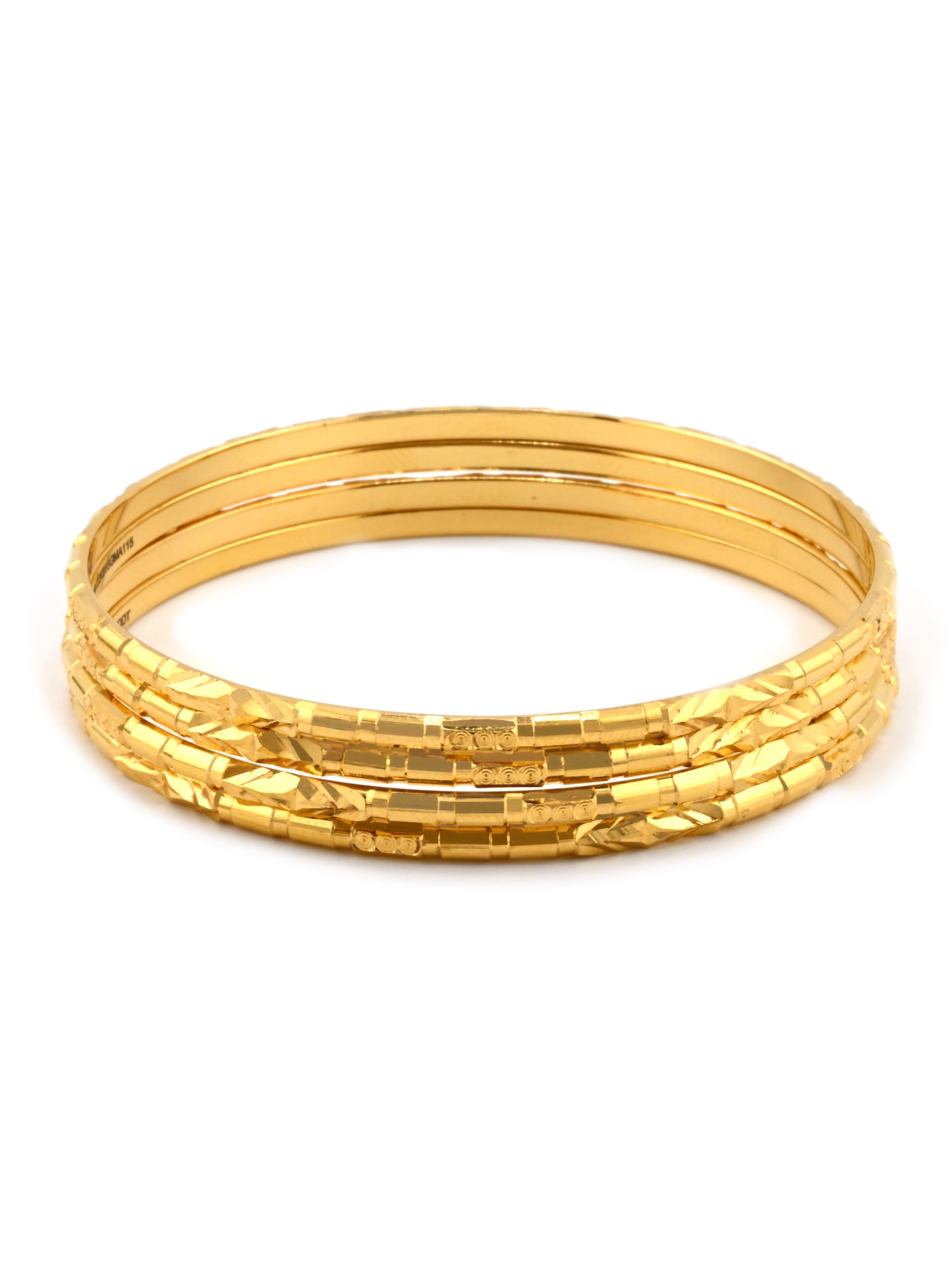 Comfortable Solid 22ct Gold 4 Piece Bangles