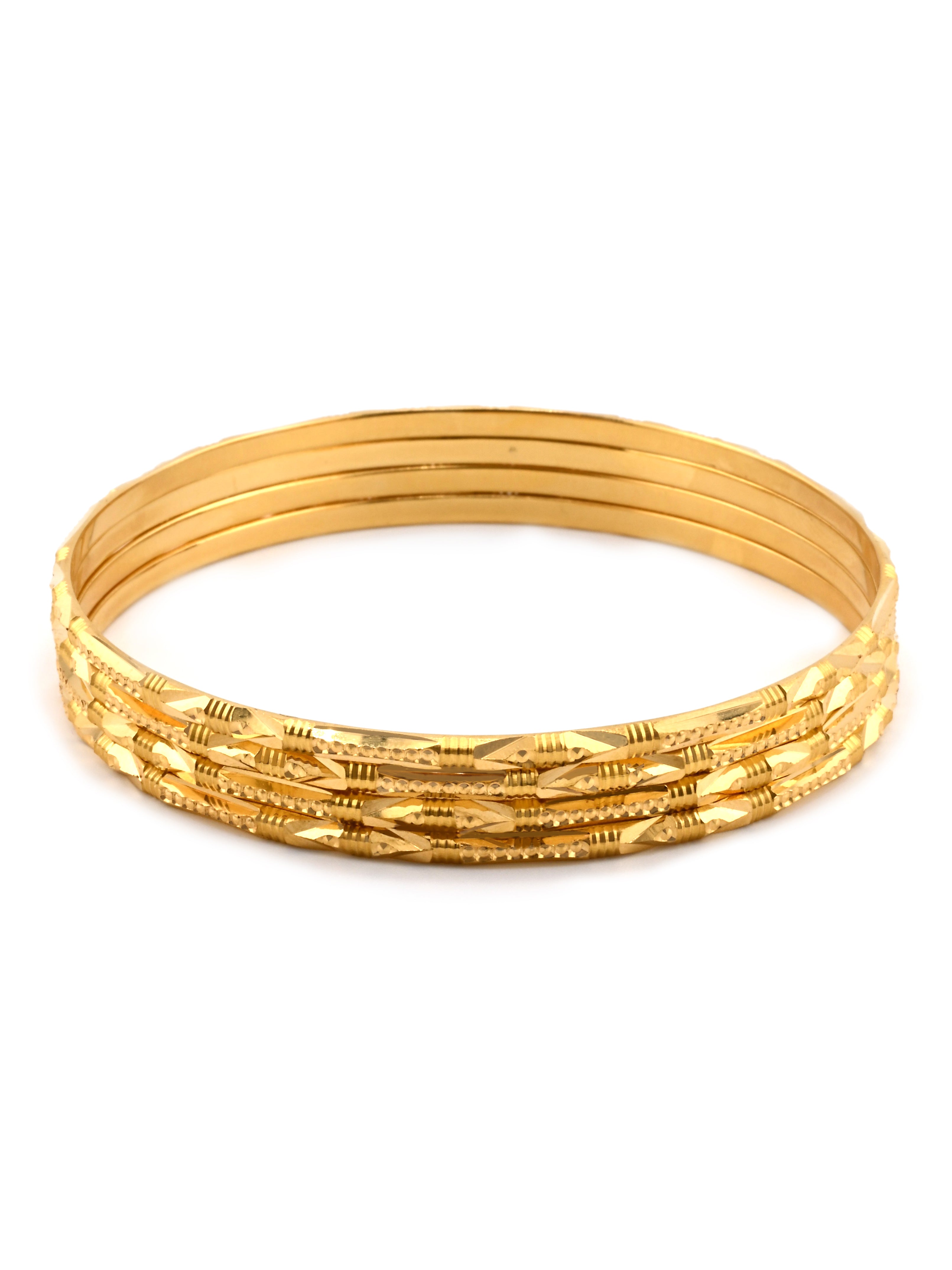 Comfortable Solid 22ct Gold 4 Piece Bangles