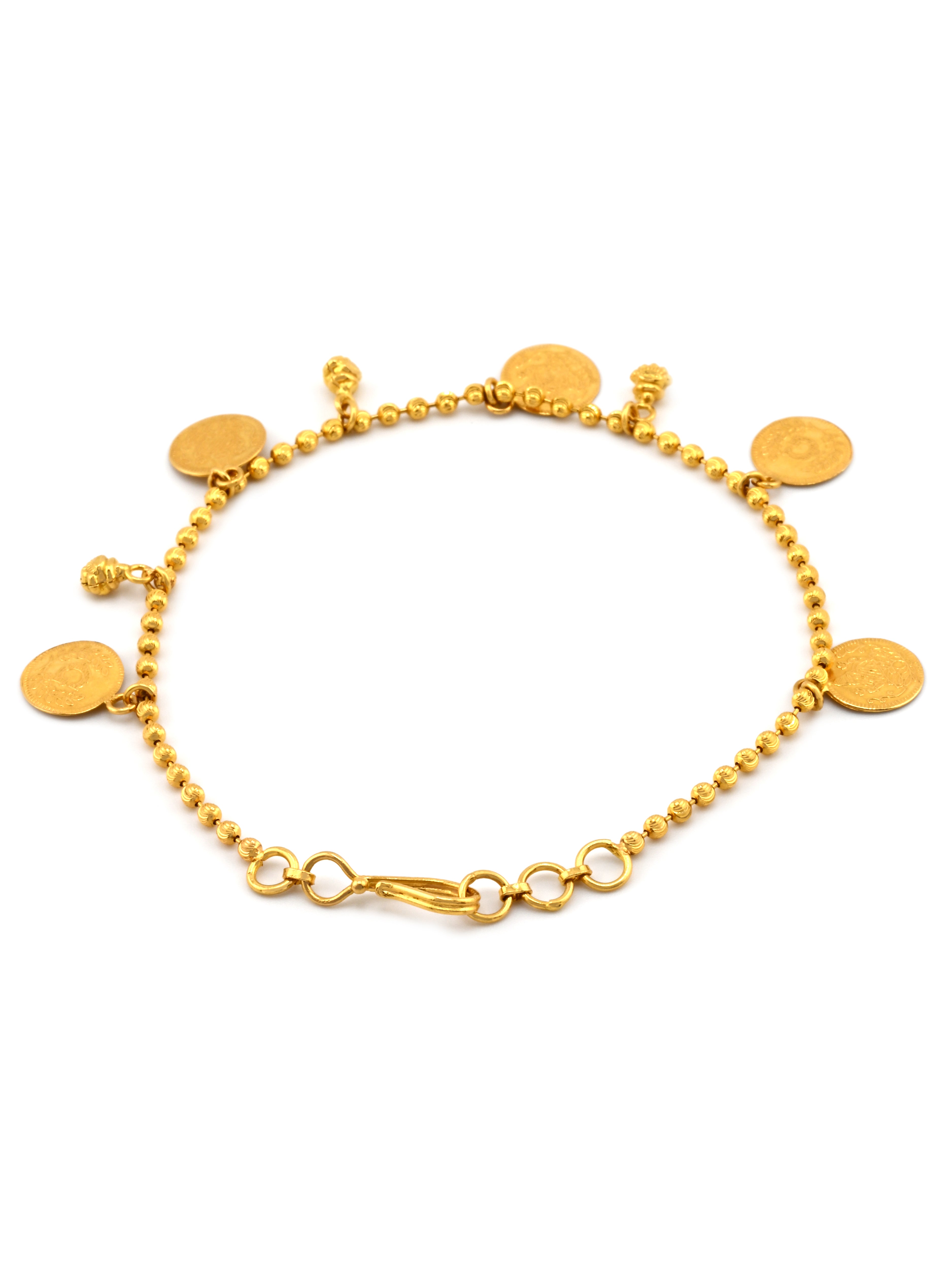 22ct Gold Laxmi Coin Charm Bracelet