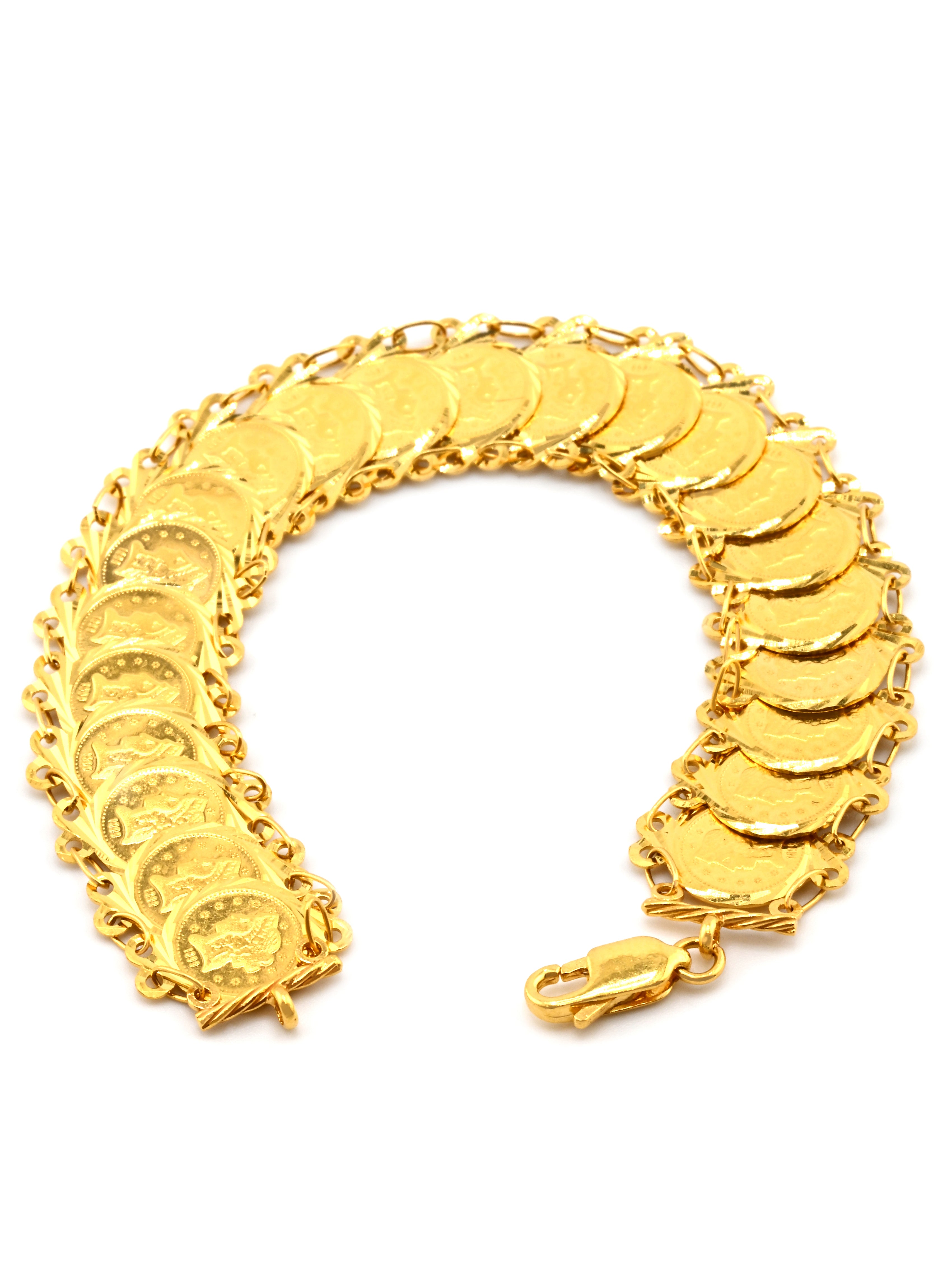 22ct Gold Coin Style Ladies Bracelet