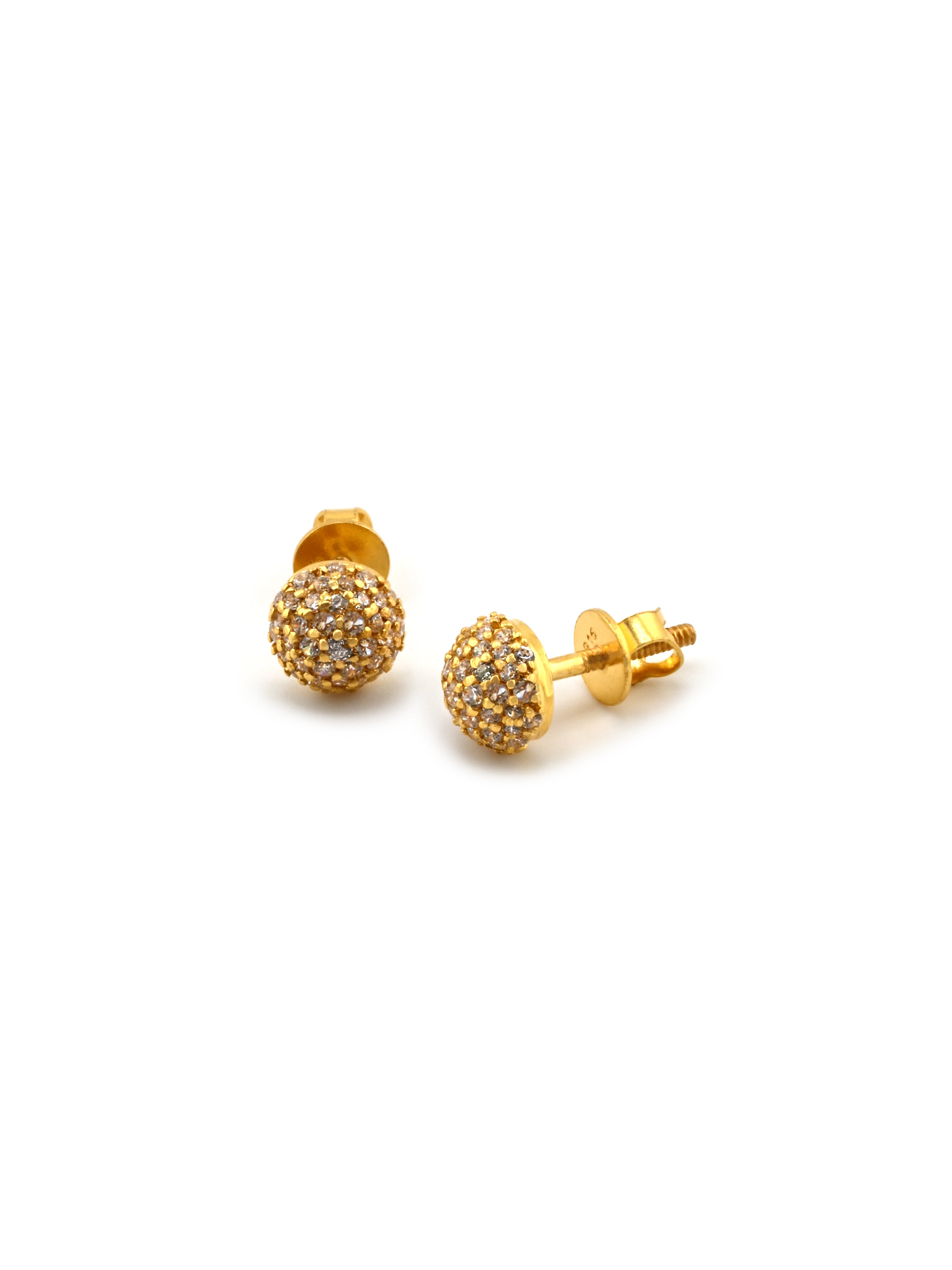 22ct Gold CZ Stud Earrings