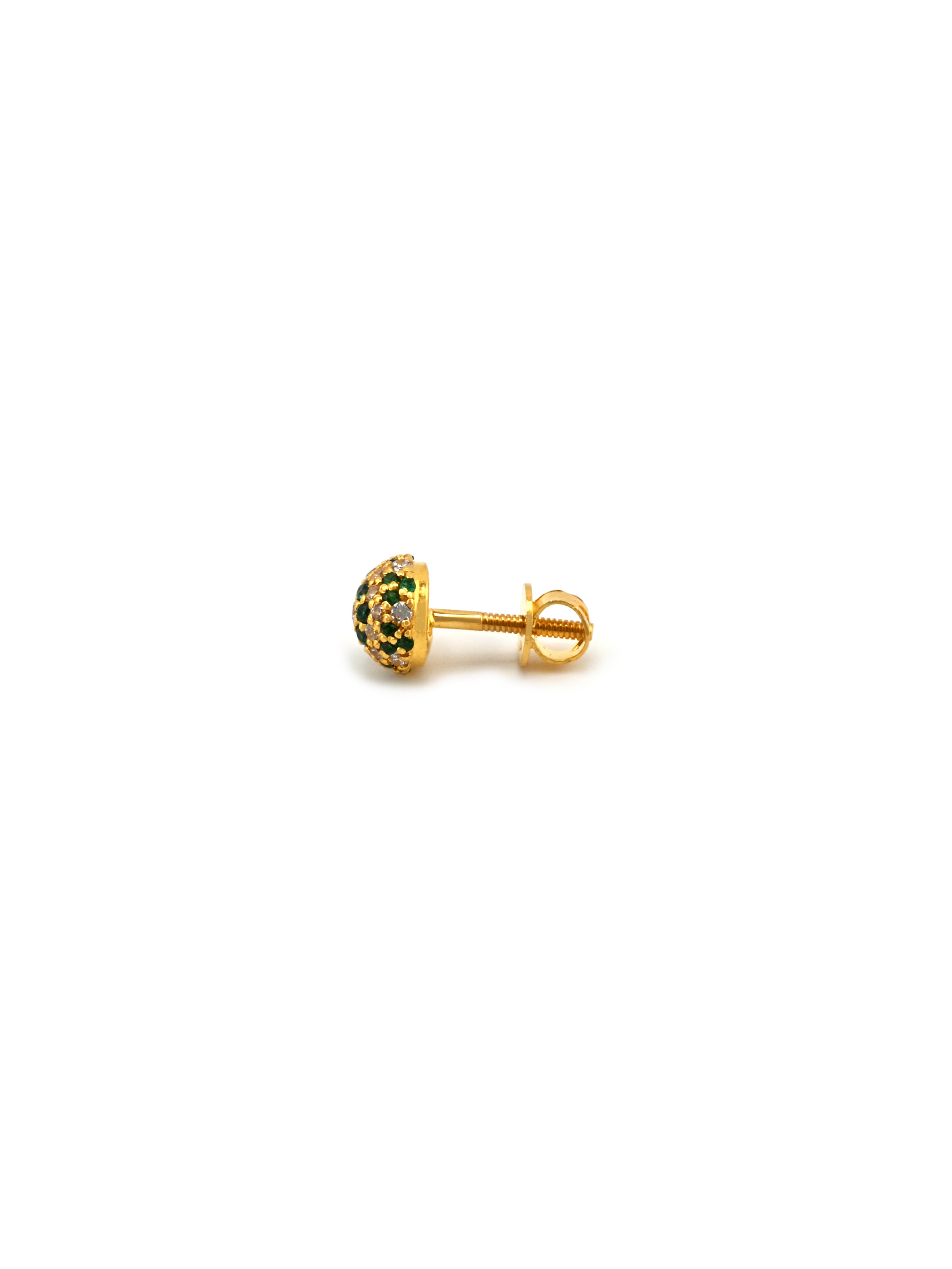 22ct Gold Green CZ Stud Earrings