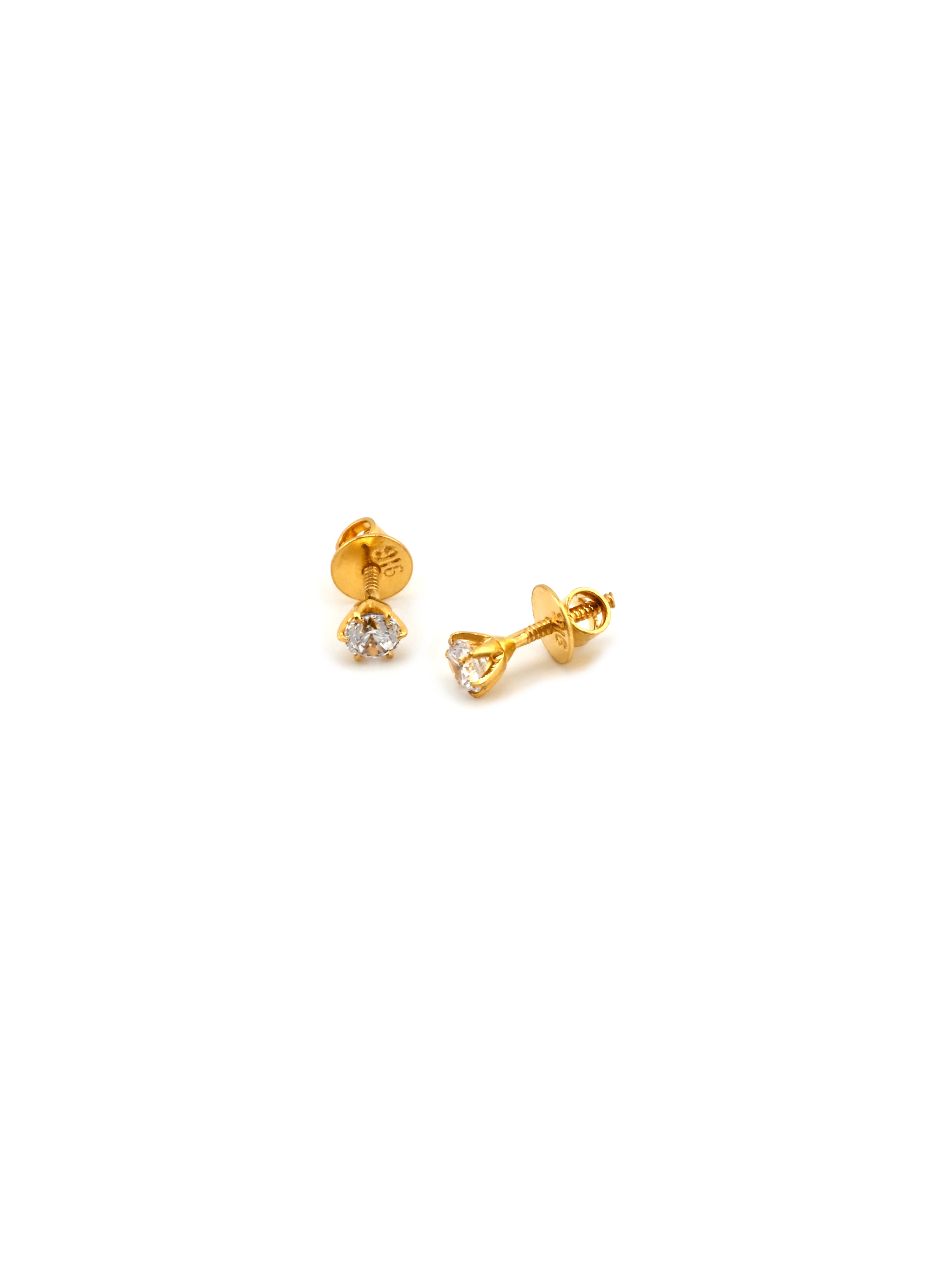 22ct Gold CZ Stud Earrings
