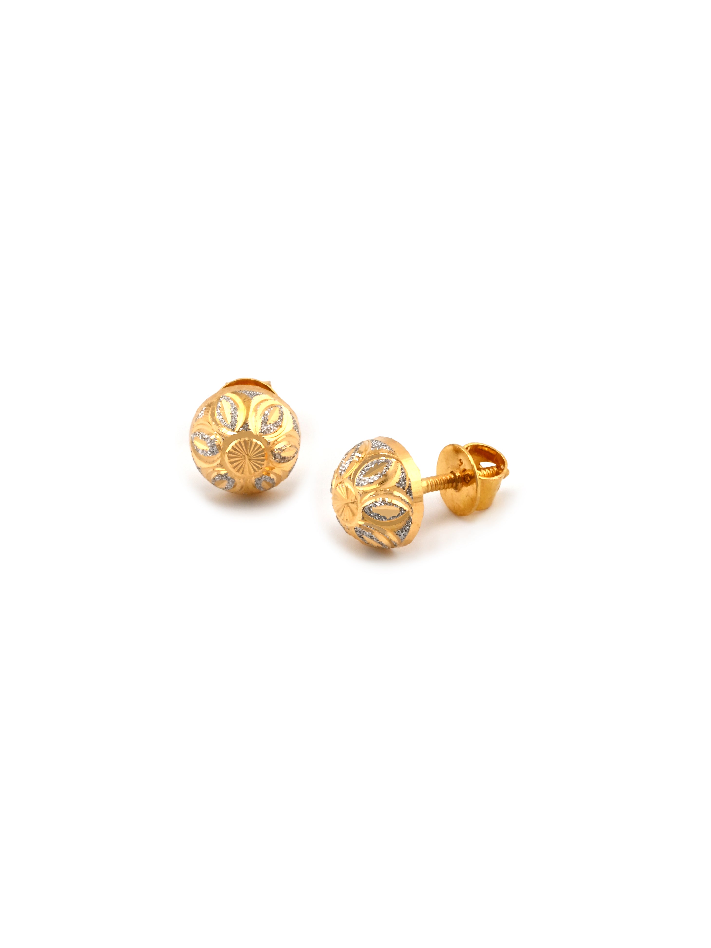 22ct Gold Two Tone Stud Earring