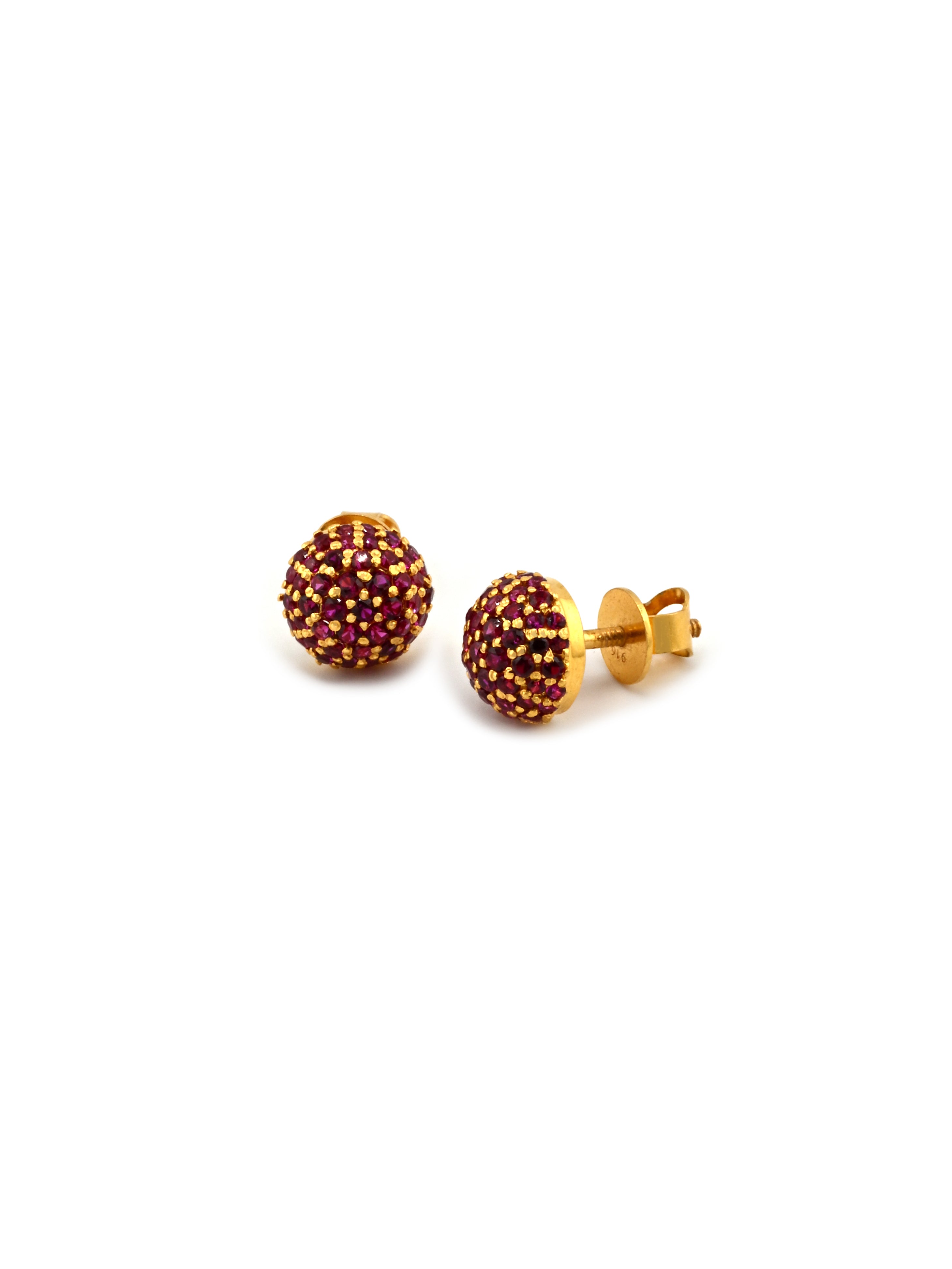 22ct Gold Pink CZ Stud Earrings