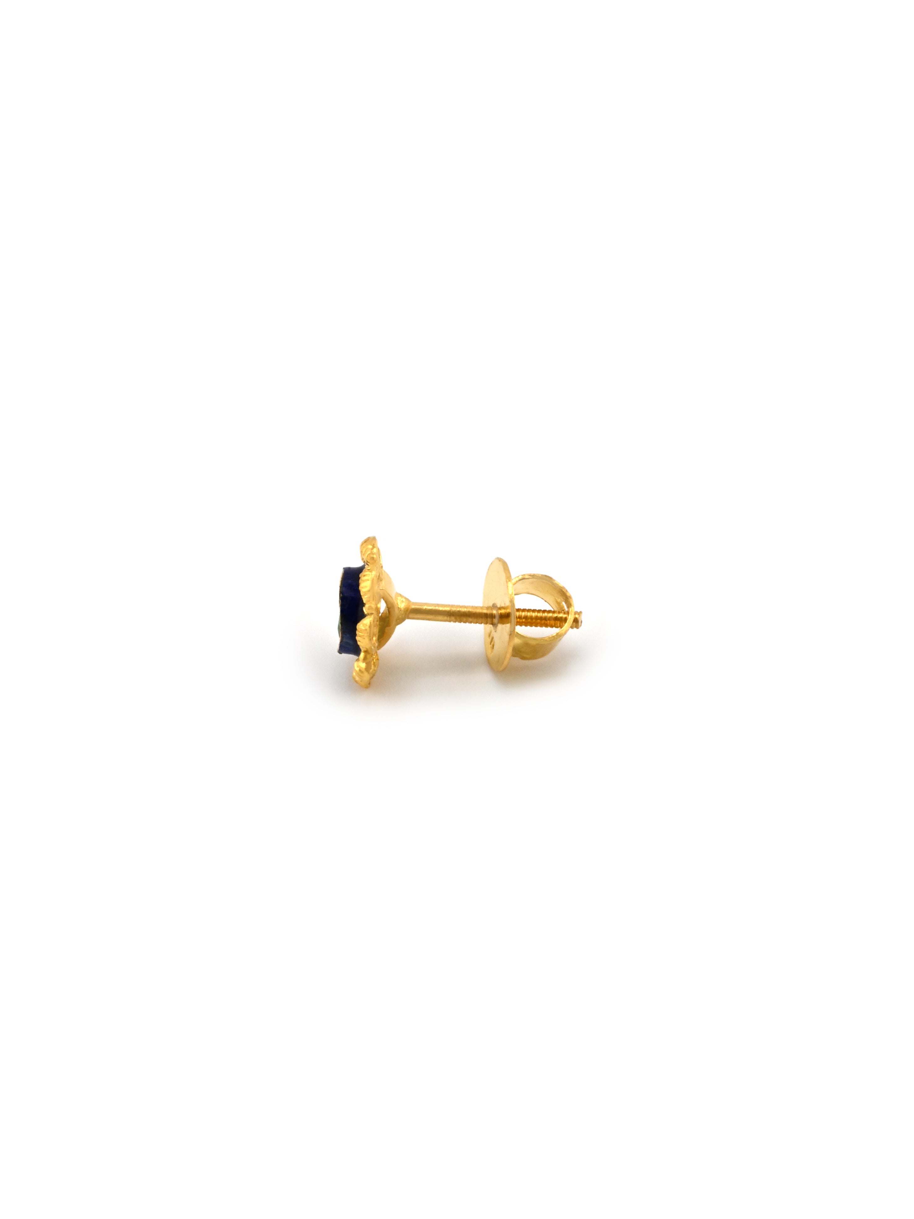 22ct Gold Green CZ Stud Earring