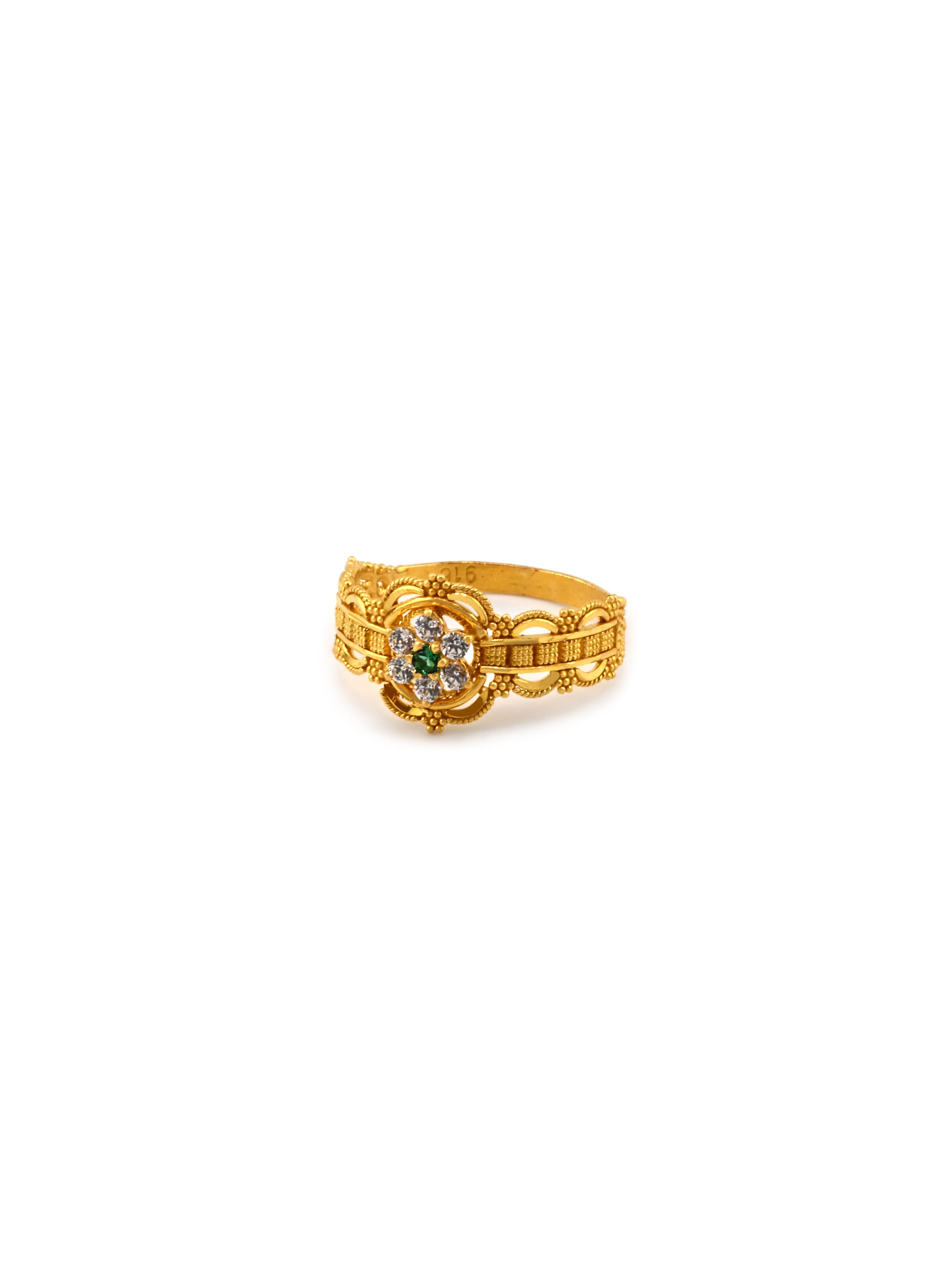 22ct Gold Green CZ Ring