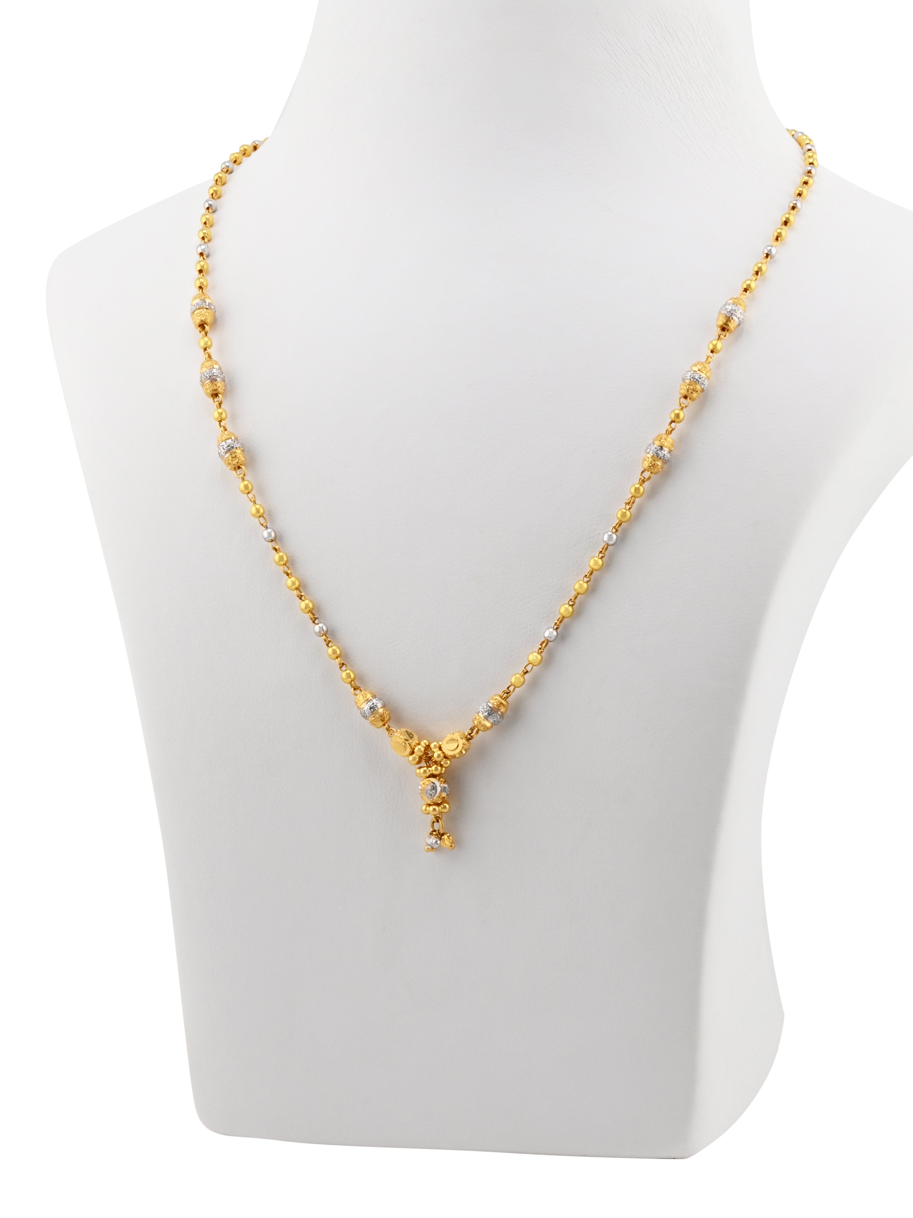 22ct Gold Two-Tone Ball Mala Chain