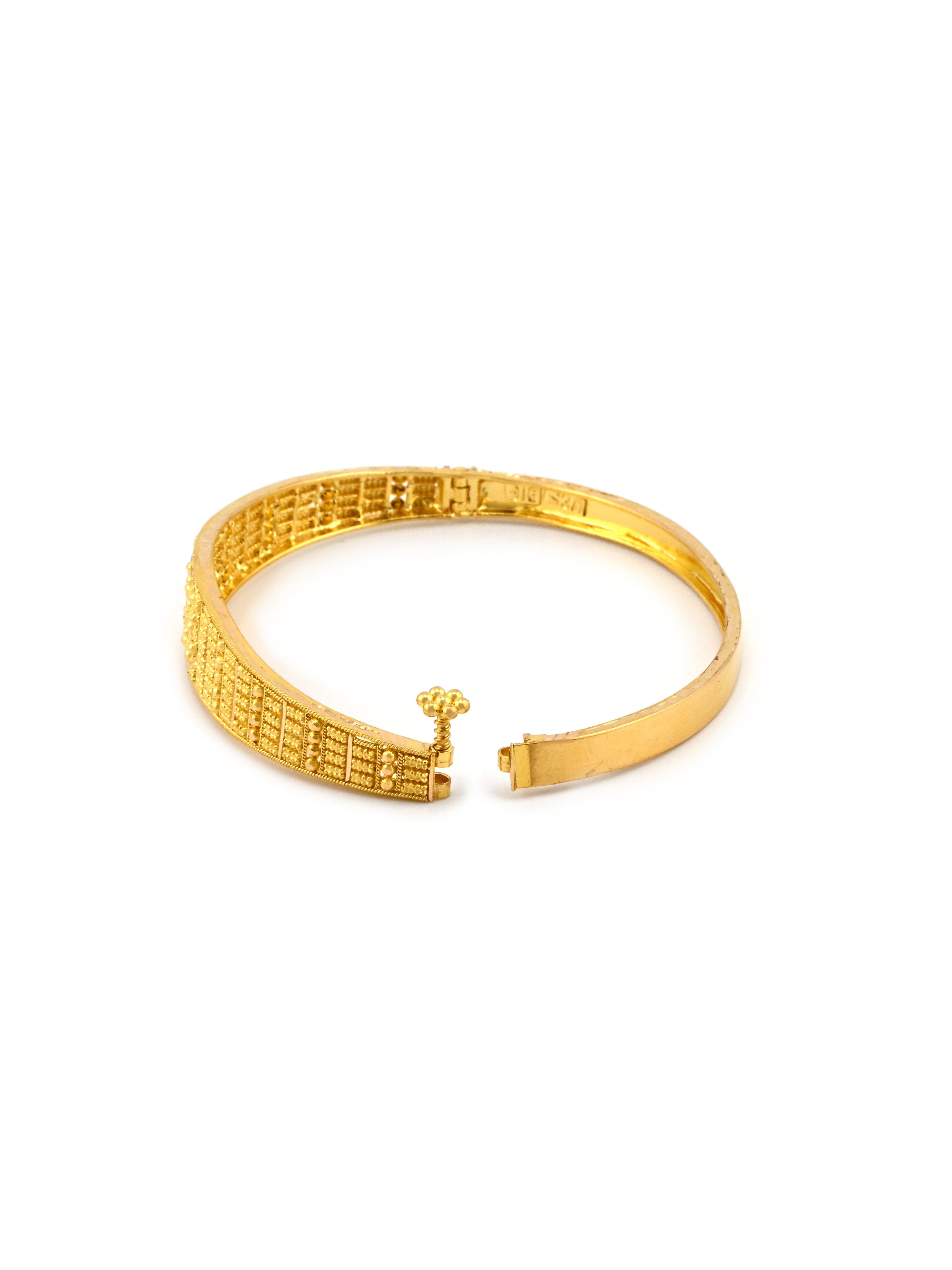 22ct Gold Filigree 1 Piece Screw Bangle
