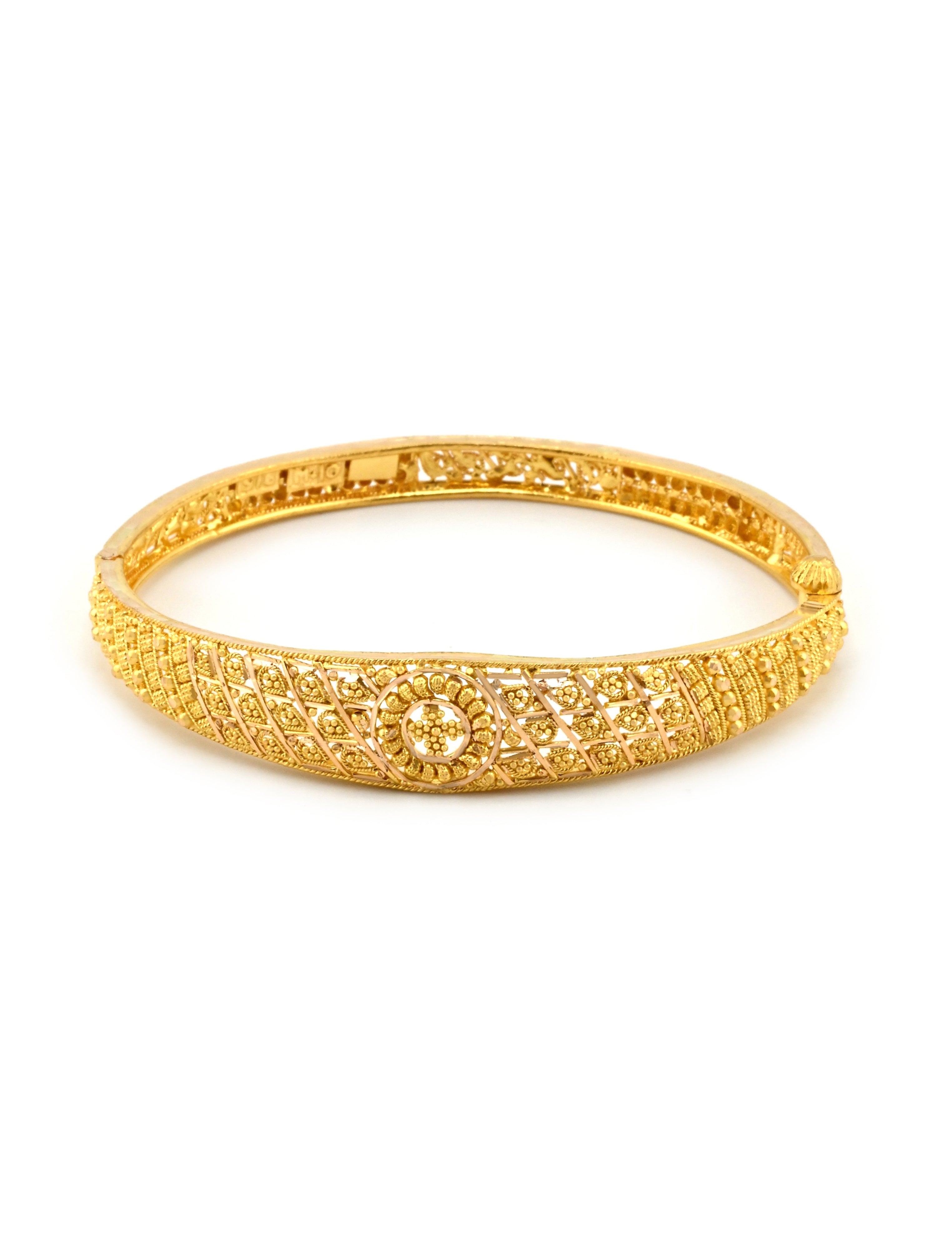 22ct Gold Filigree 1 Piece Screw Bangle