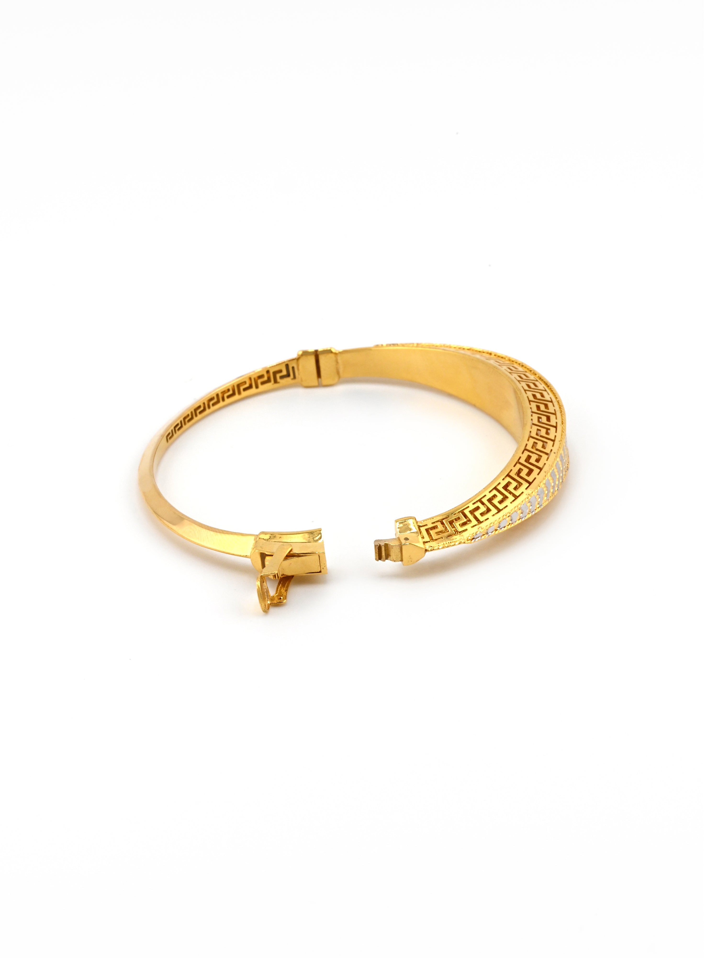 22ct Gold Designer Two Tone 1 Piece Bangle