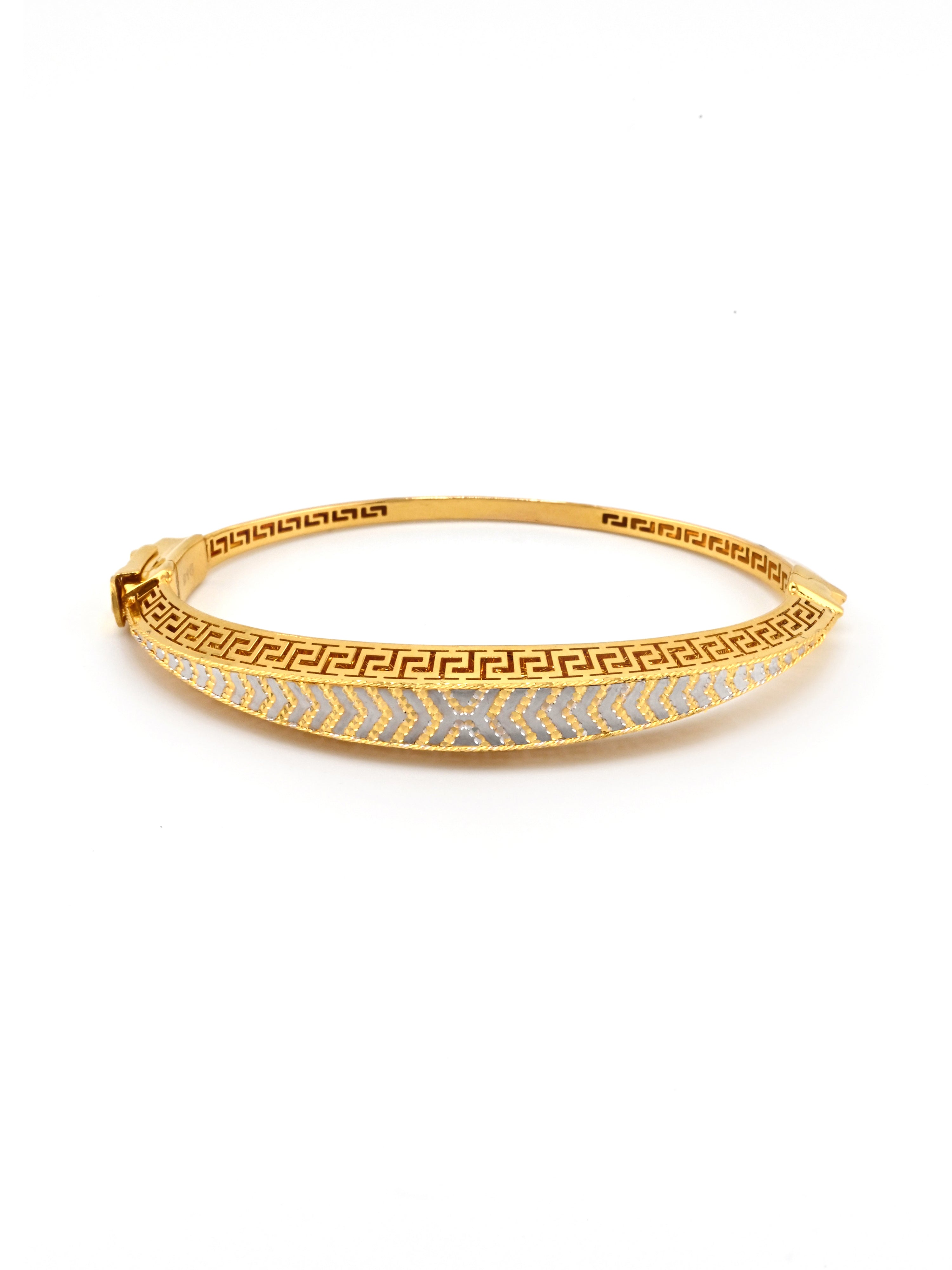 22ct Gold Designer Two Tone 1 Piece Bangle