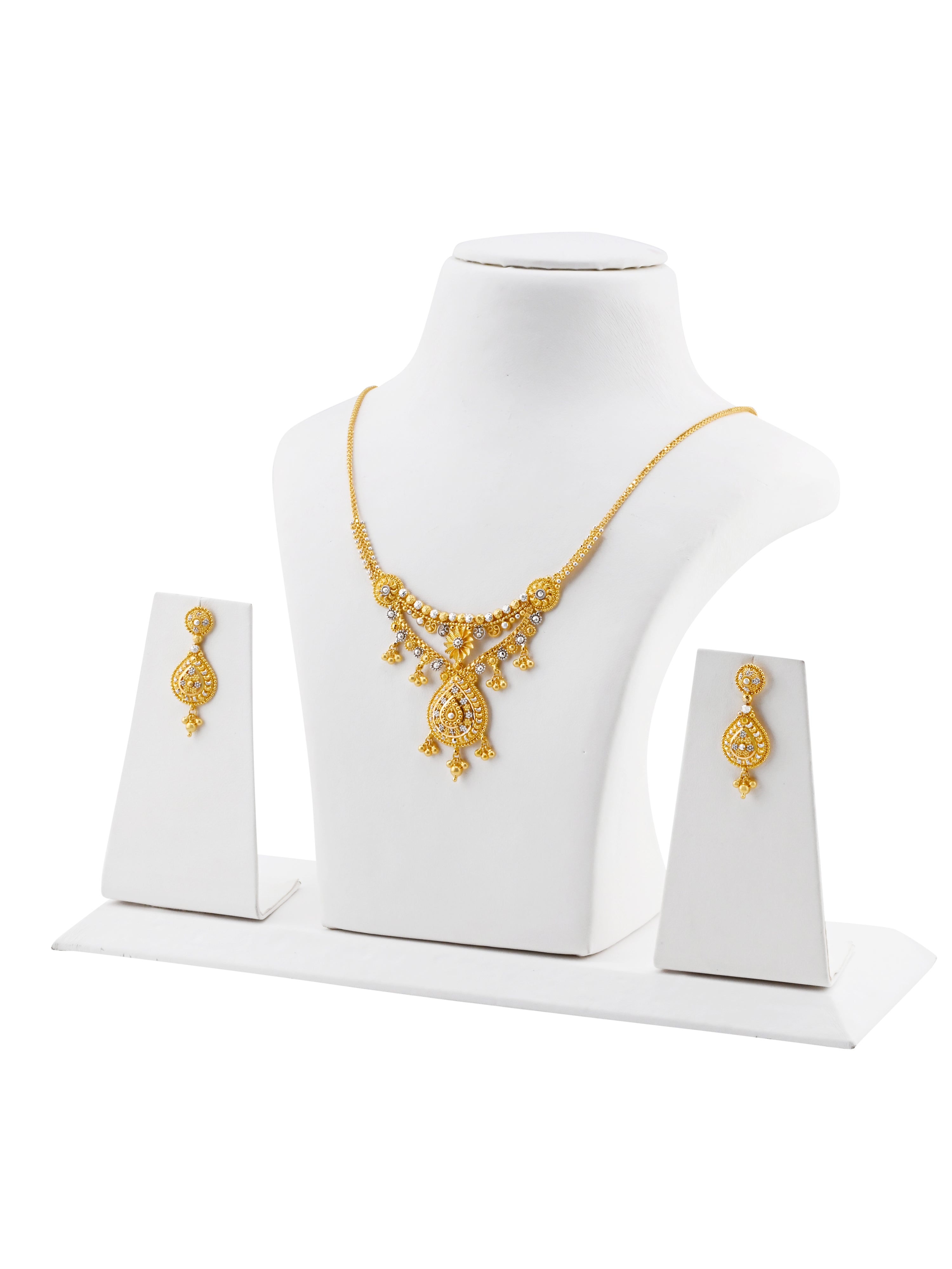 22ct Gold Two Tone Necklace Set