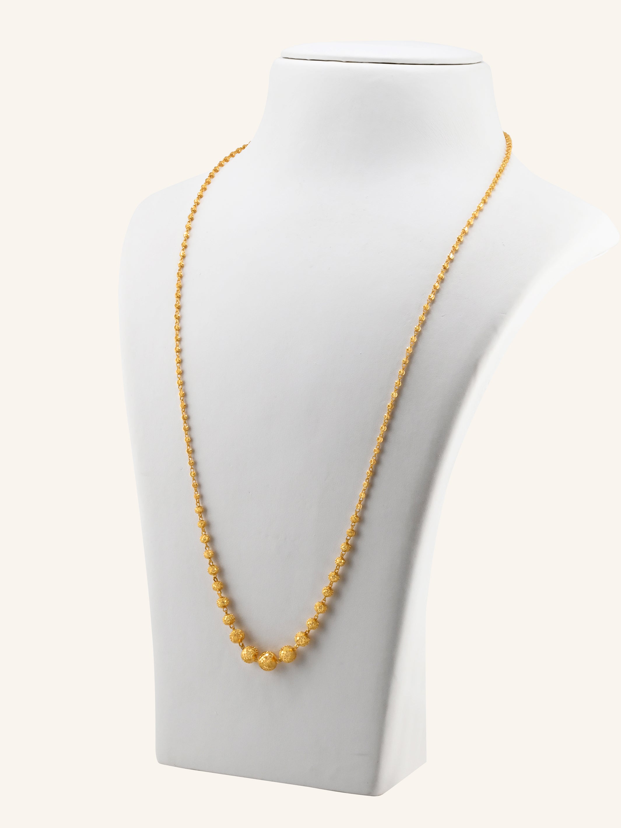 22ct Gold Graduating Ball Long Fancy Chain