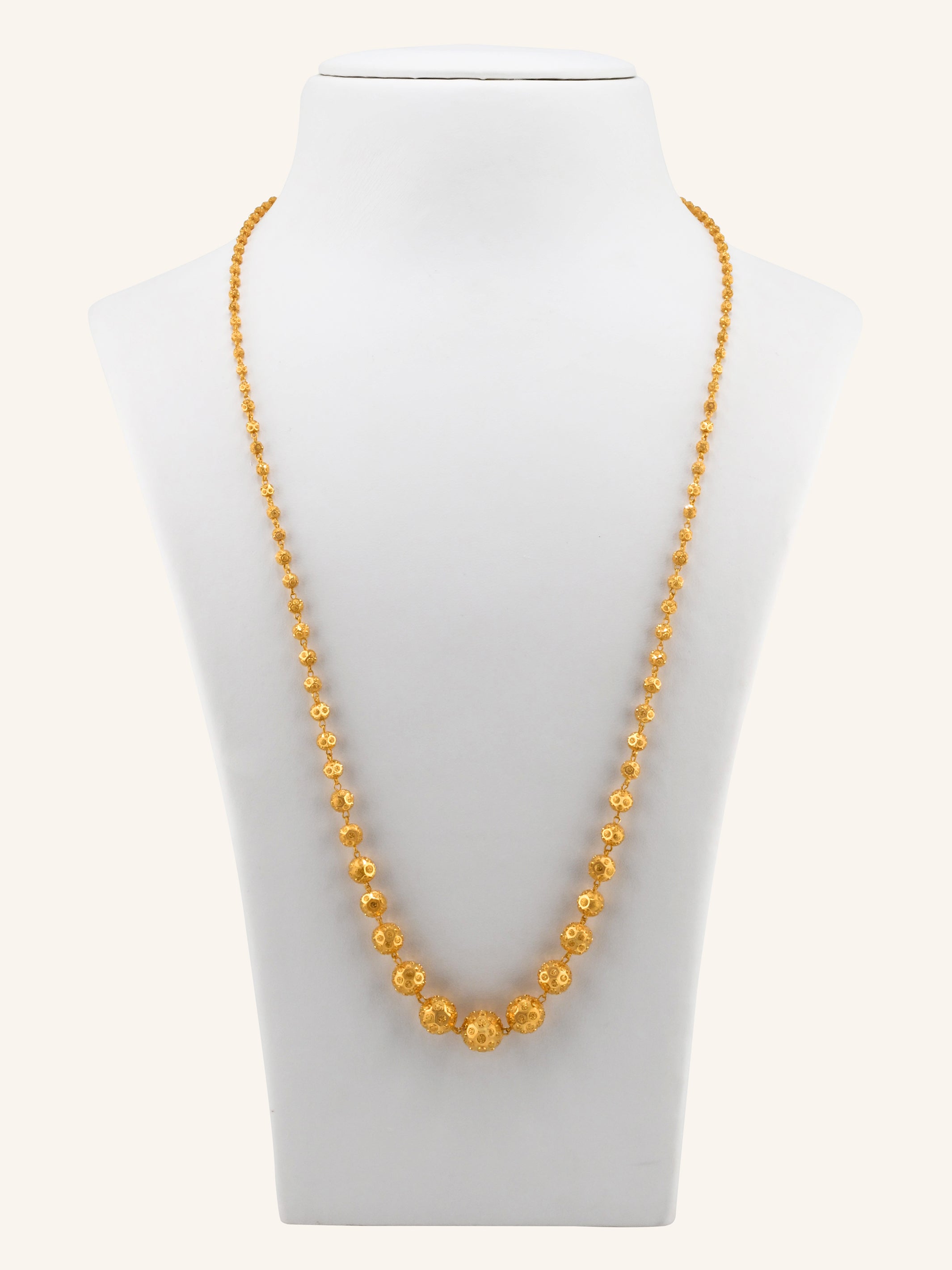 22ct Gold Graduating Ball Long Fancy Chain